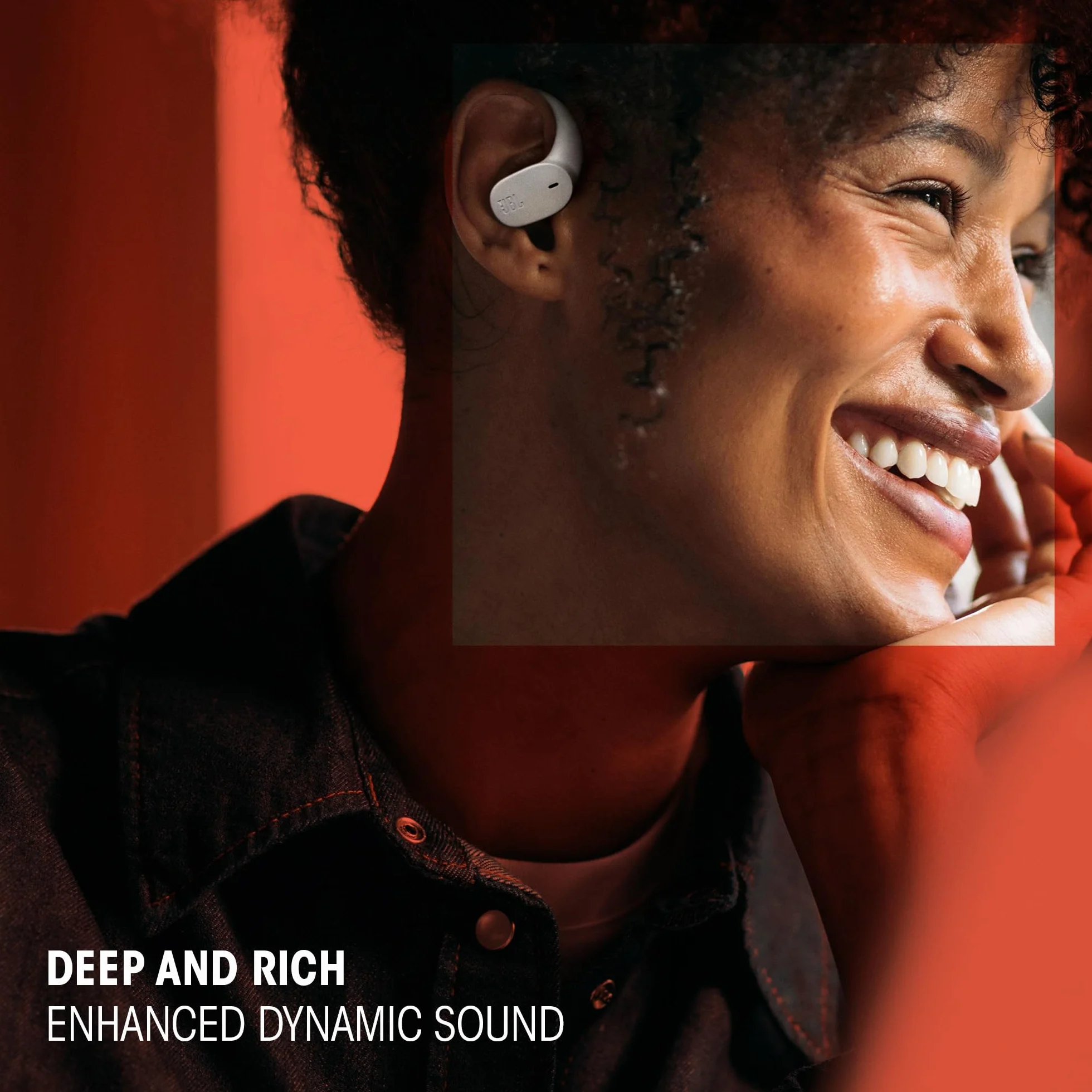 JBL Sense Lite True Wireless écouteurs Ouverts sans Fil, Conception Crochet d'oreille, Conduction aérienne, JBL OpenSound, 32 h d'autonomie, étanches IP54, compatibles avec JBL Headphones, Noir