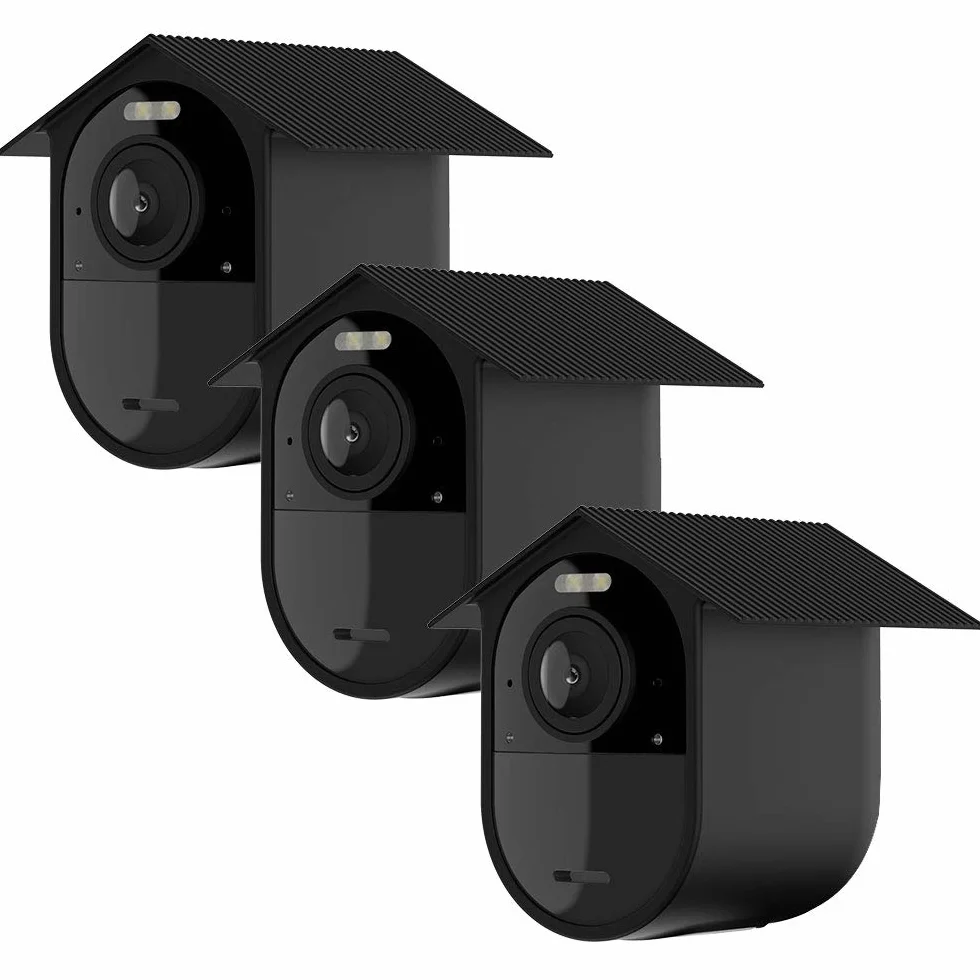 HOLACA Lot de 3 Coques en Silicone résistantes aux intempéries pour Arlo Ultra 4K Arlo Ultra 2 Arlo Pro 3, Arlo Pro 4 - Protection supplémentaire - Noir