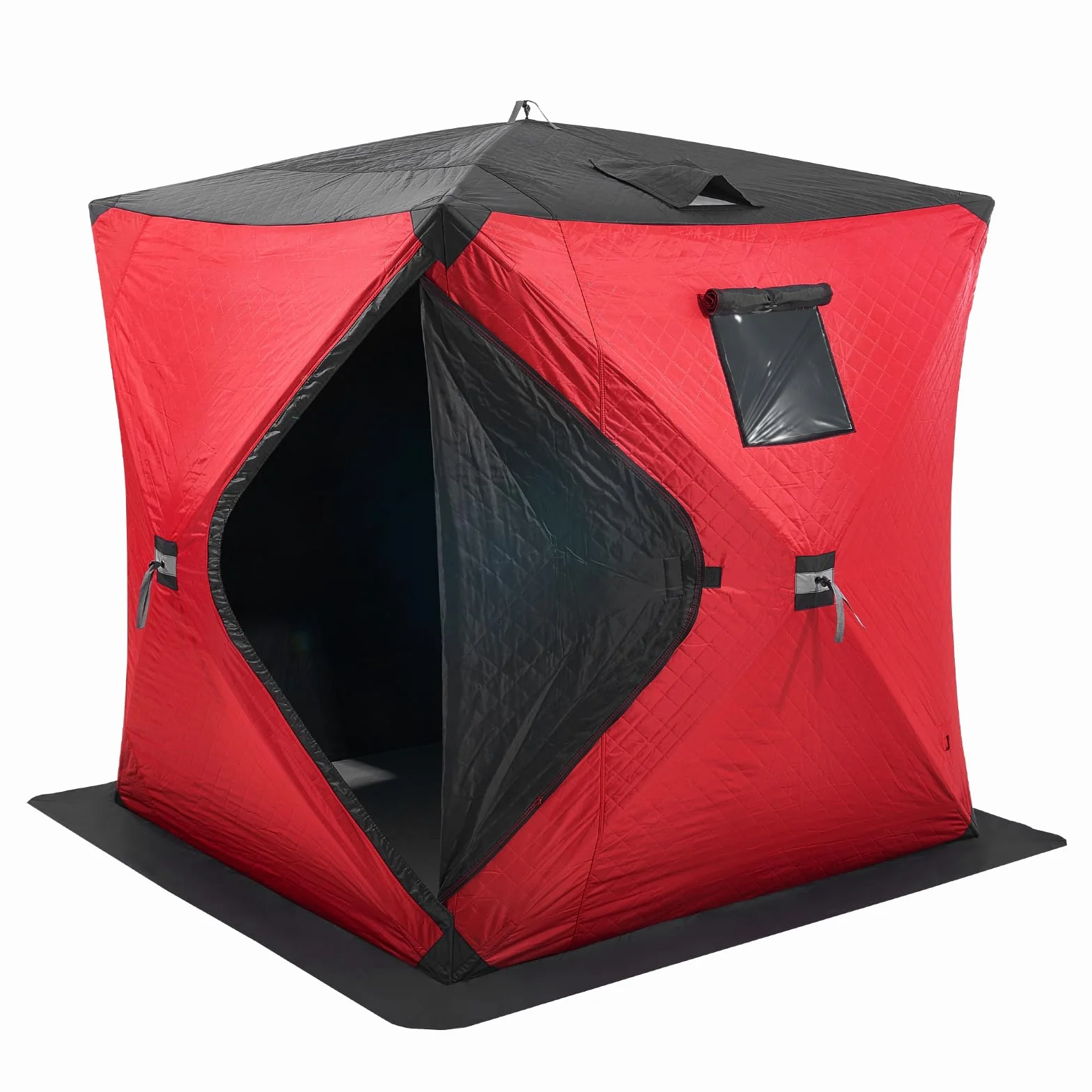 VEVOR Abri de Pêche sur Glace 1,8x1,8x2 m Tente Escamotable Portable Isolant Thermique Tissu Oxford