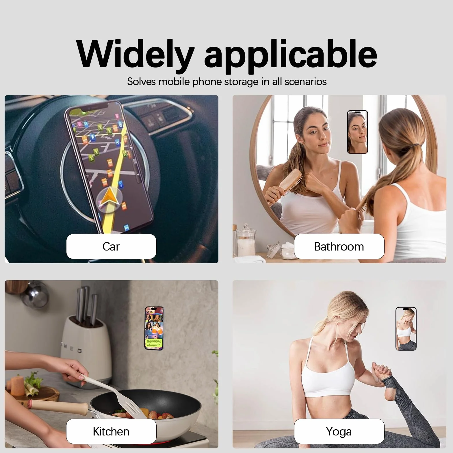4 PCS Ventouse Telephone Portable, Coque Ventouse, Ventouse pour Téléphone Portable, Antidérapant, Fonctionne avec La Plupart des Téléphones Portables, pour Selfie, Vidéo, Livestreaming