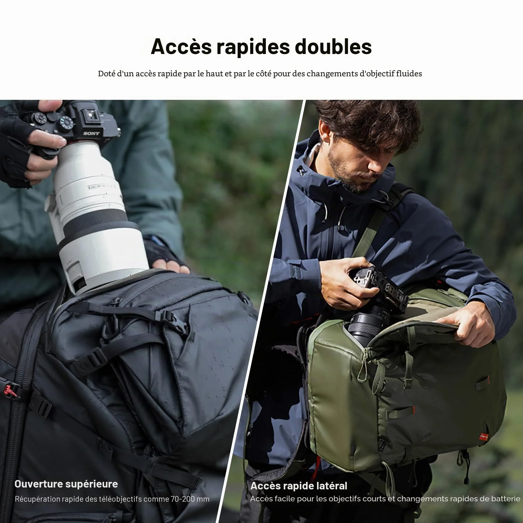 PGYTECH OnePro Focux 25L Sac à Dos, Sac Appareil Photo Compatible avec les Appareils Photo Sans Miroir et Objectifs DSLR/SLR/Ordinateur, Léger Sac Photo de Randonnée Impermeable，Noir