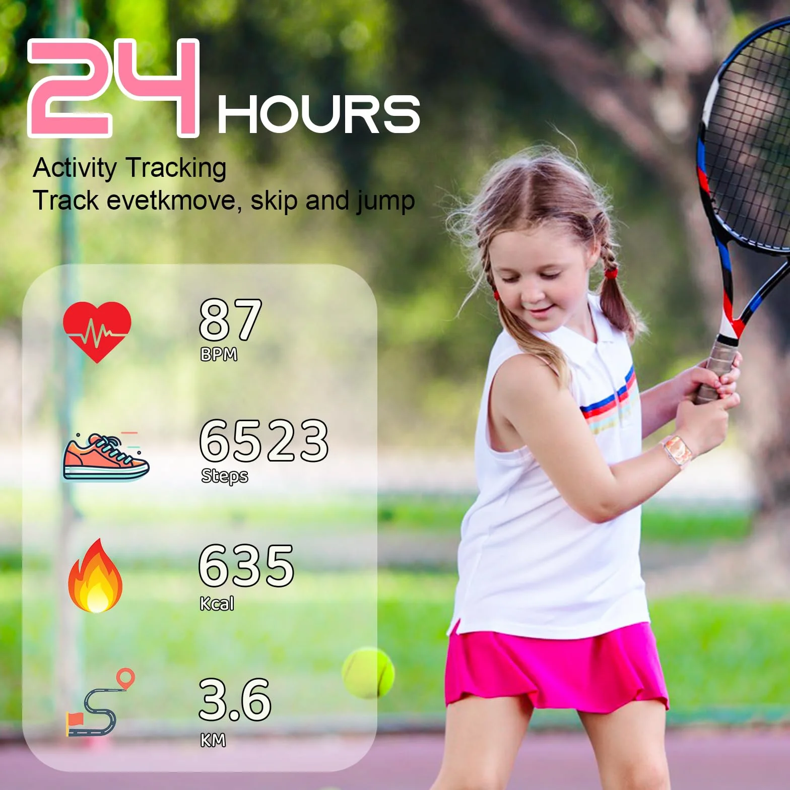 PTHTECHUS Montre Connectée Enfant avec Appel Bluetooth, 1,83" Fitness Tracker pour Garçon Fille 5-16 Ans, 120+ Modes Sport Podomètre Réveil Jeux Étanche IP68 Cadeau Anniversaire, Rose