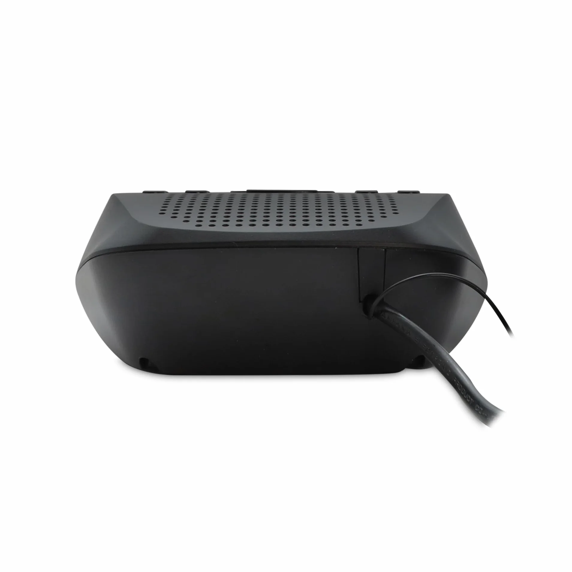 METRONIC 477003 Radio-Réveil FM Double Alarme (Programmable Radio FM ou Buzzer) avec Grand Ecran Affichage Rouge, Fonction Snooze, Alimentation Secteur + Sauvegarde Piles, Simple d'Utilisation - Noir