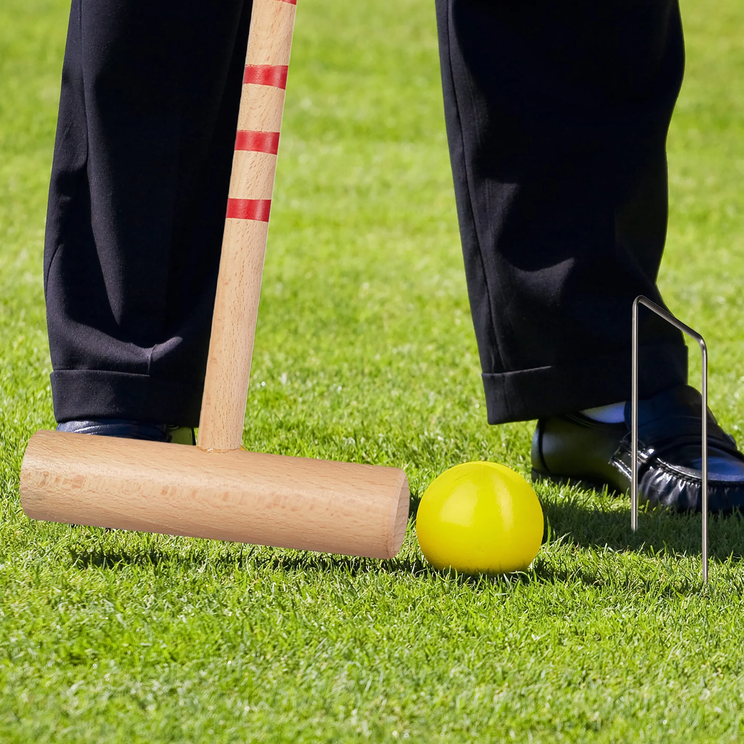 Relaxdays Jeu de Croquet en Bois 4 Joueurs Set Complet avec Sac