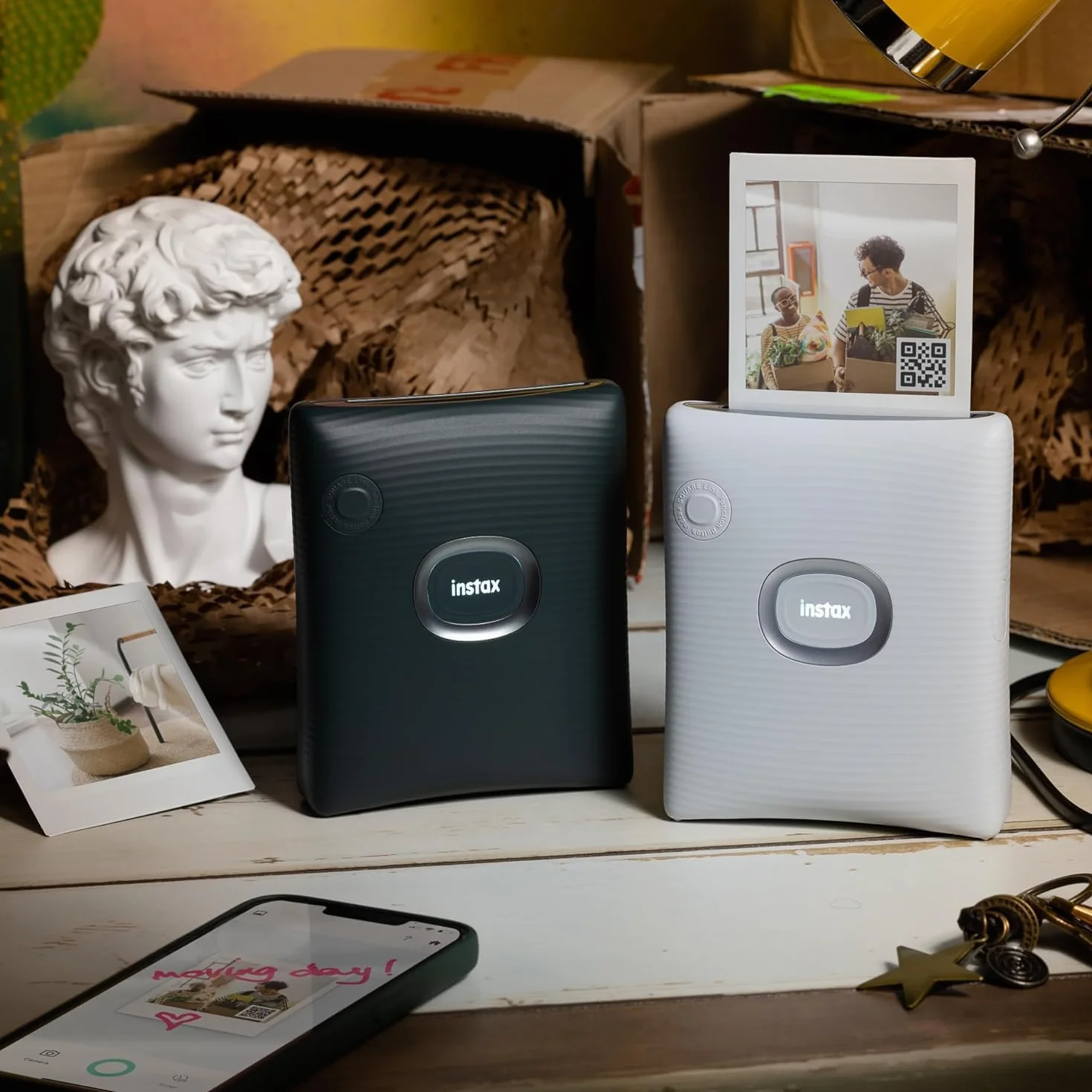 instax Square Link Smartphone Photo Printer, Ash White