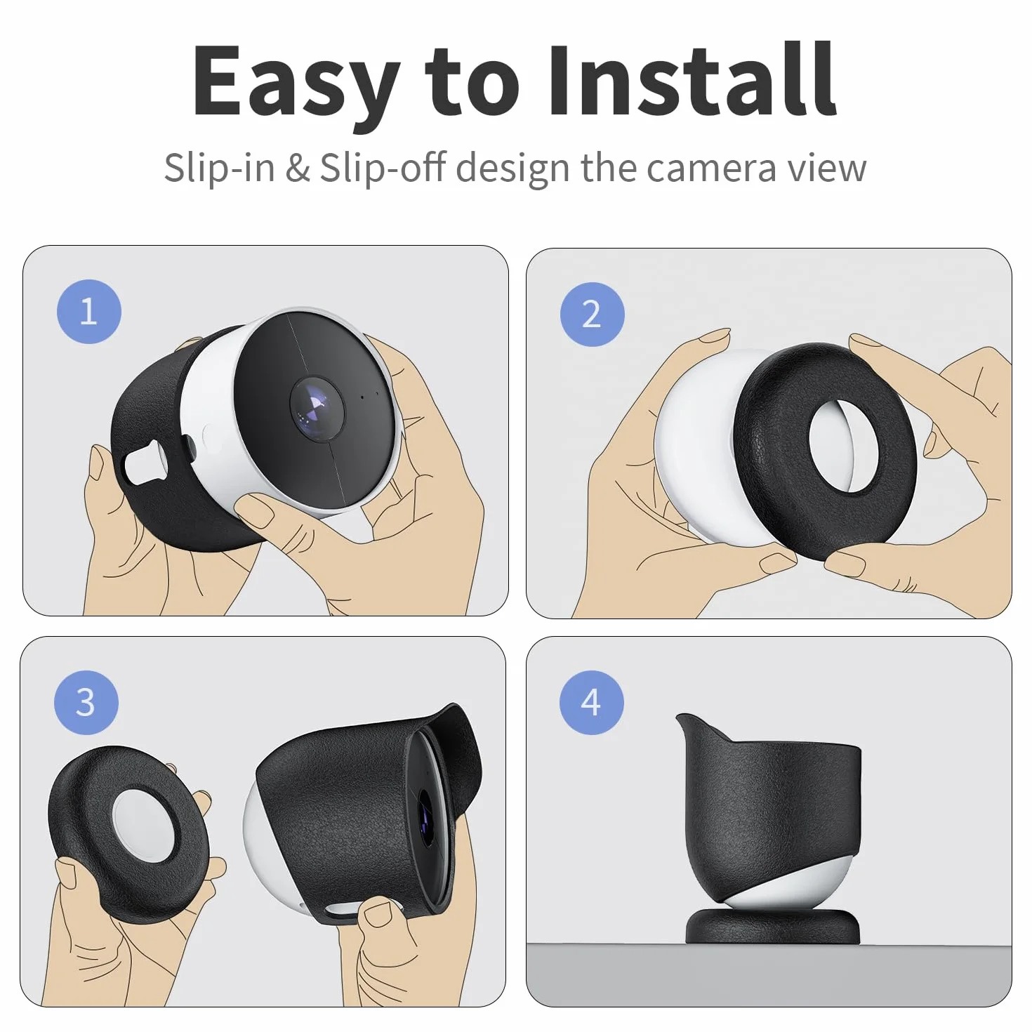 Housse de Protection en Silicone Compatible avec la caméra de sécurité extérieure ou intérieure Google Nest Cam (Batterie), étui étanche et Anti-poussière pour caméra Google Nest Cam (Batterie)