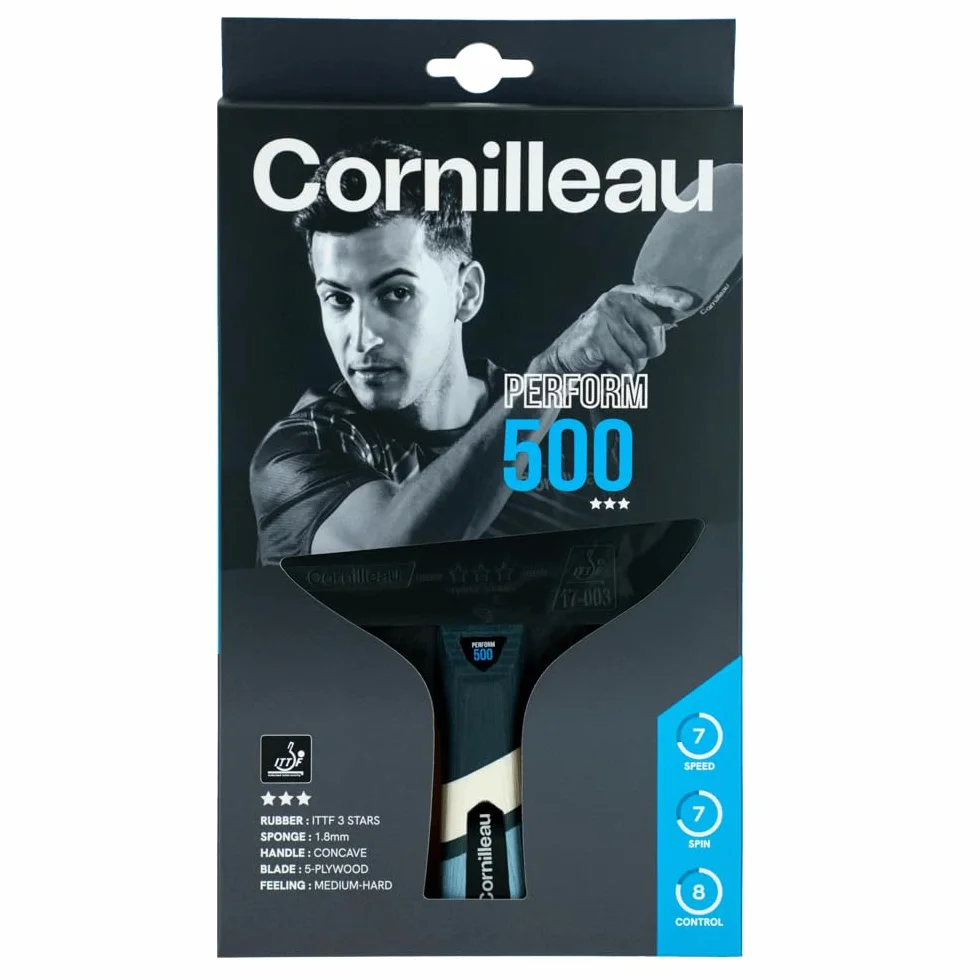 CORNILLEAU Perform 500 Raquette de ping Pong d'intérieur ITTF 3 étoiles