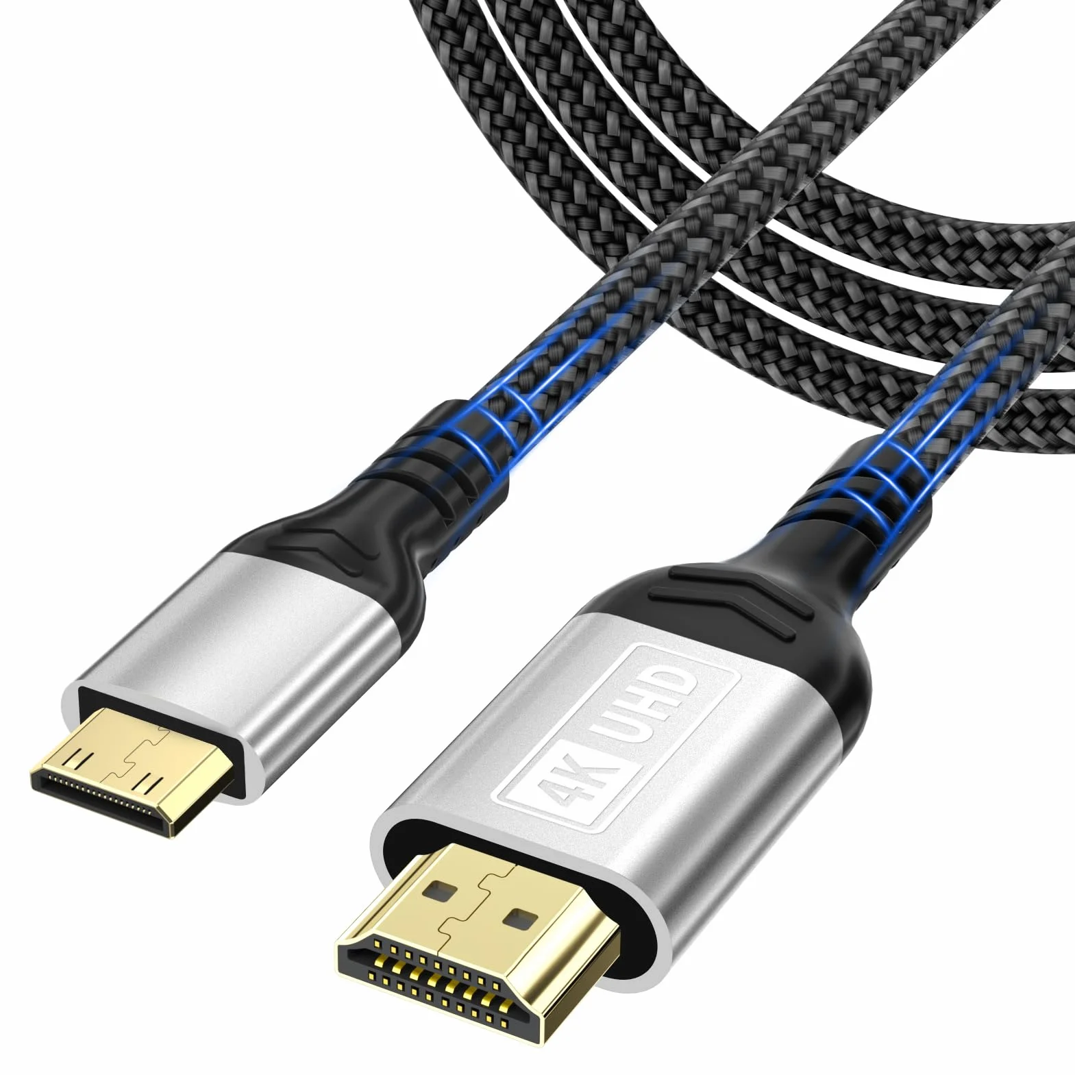 Câble Mini HDMI vers HDMI 3M,4K@60Hz Câble mini hdmi,Câble HDMI vers Mini HDMI Supporte UHD 3D HDR ARC,Compatible avec Raspberry Pi Zero Canon Nikon Caméra Tablette Projecteur Caméscopes