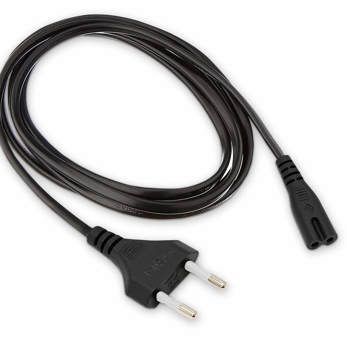 Câble d'alimentation Universel 2 pôles EU Type C vers Double Femelle Type C7 1,80m Noir