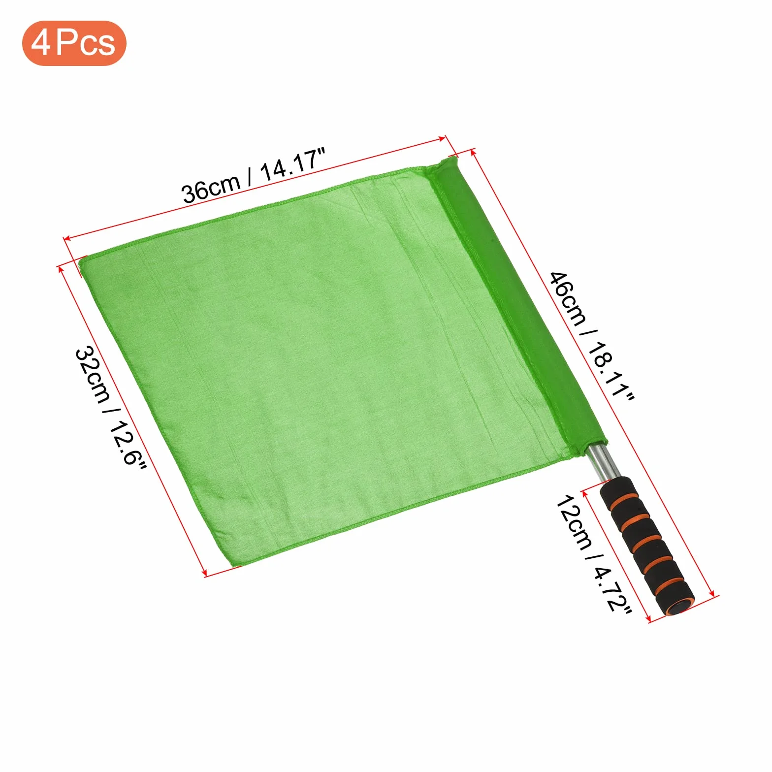 PATIKIL Arbitre Drapeau 4Pcs Inox Acier Poteau Éponge Poignée pour Football Terrain Sports Juge Signal Vert