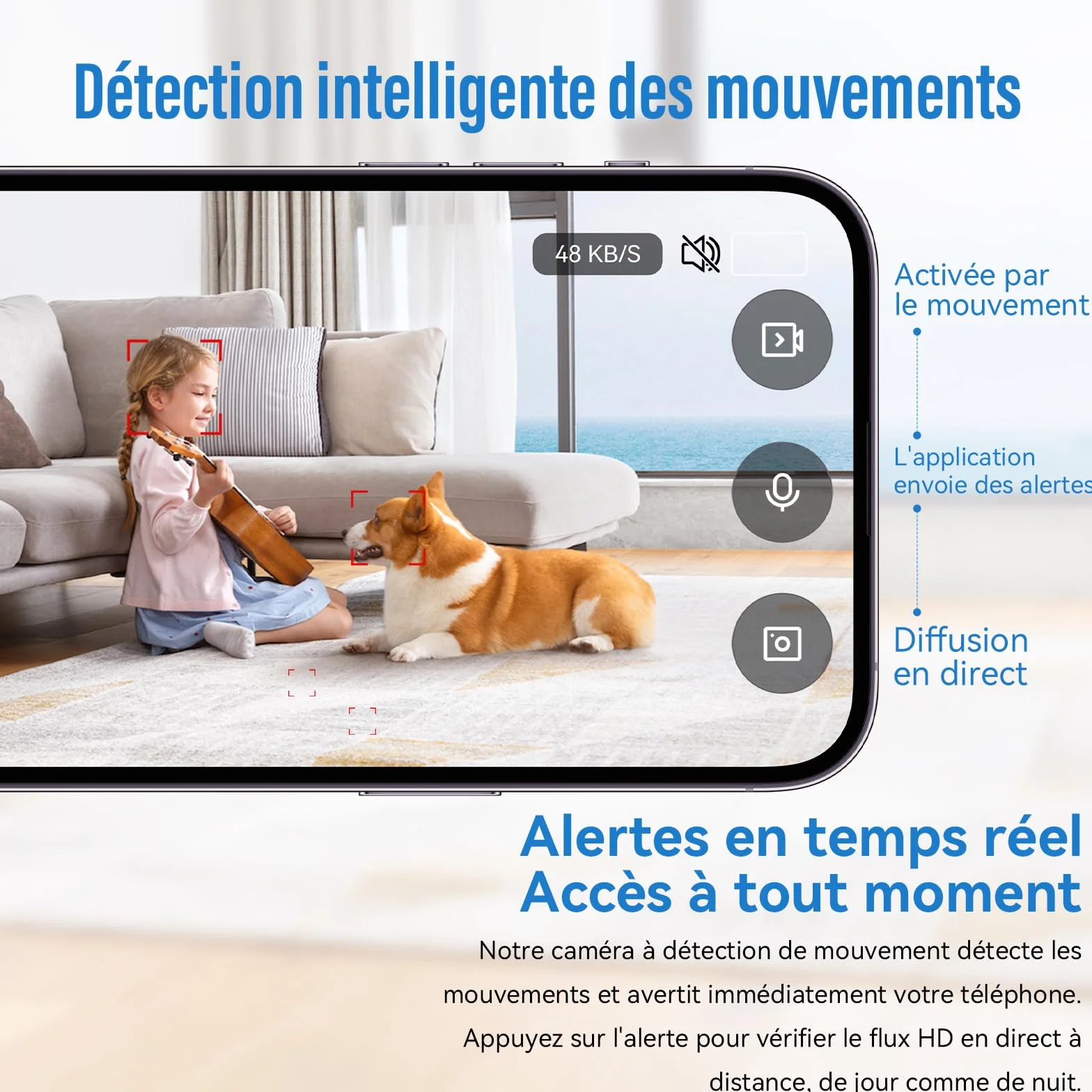 Caméra cachée 4K sans Fil Vision Nocturne Grand Angle Détection Mouvement Sécurité Intérieure