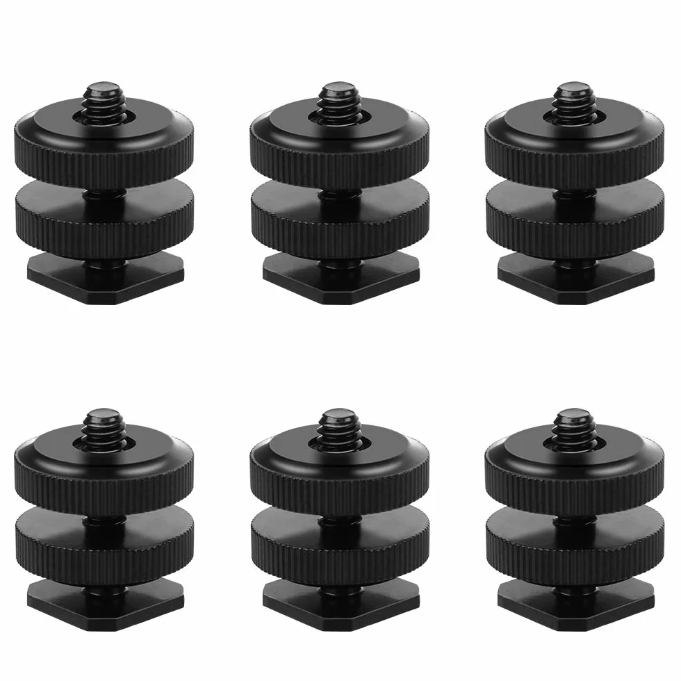 Adaptateur Griffe Caméra 6 Pcs Hot Shoe Adaptateur de Support à Vis 1/4 Vis du Support de Caméra Adaptateur de Support à Vis de Trépied vers Sabot de Flash Pour Réparer le Matériel Photographique