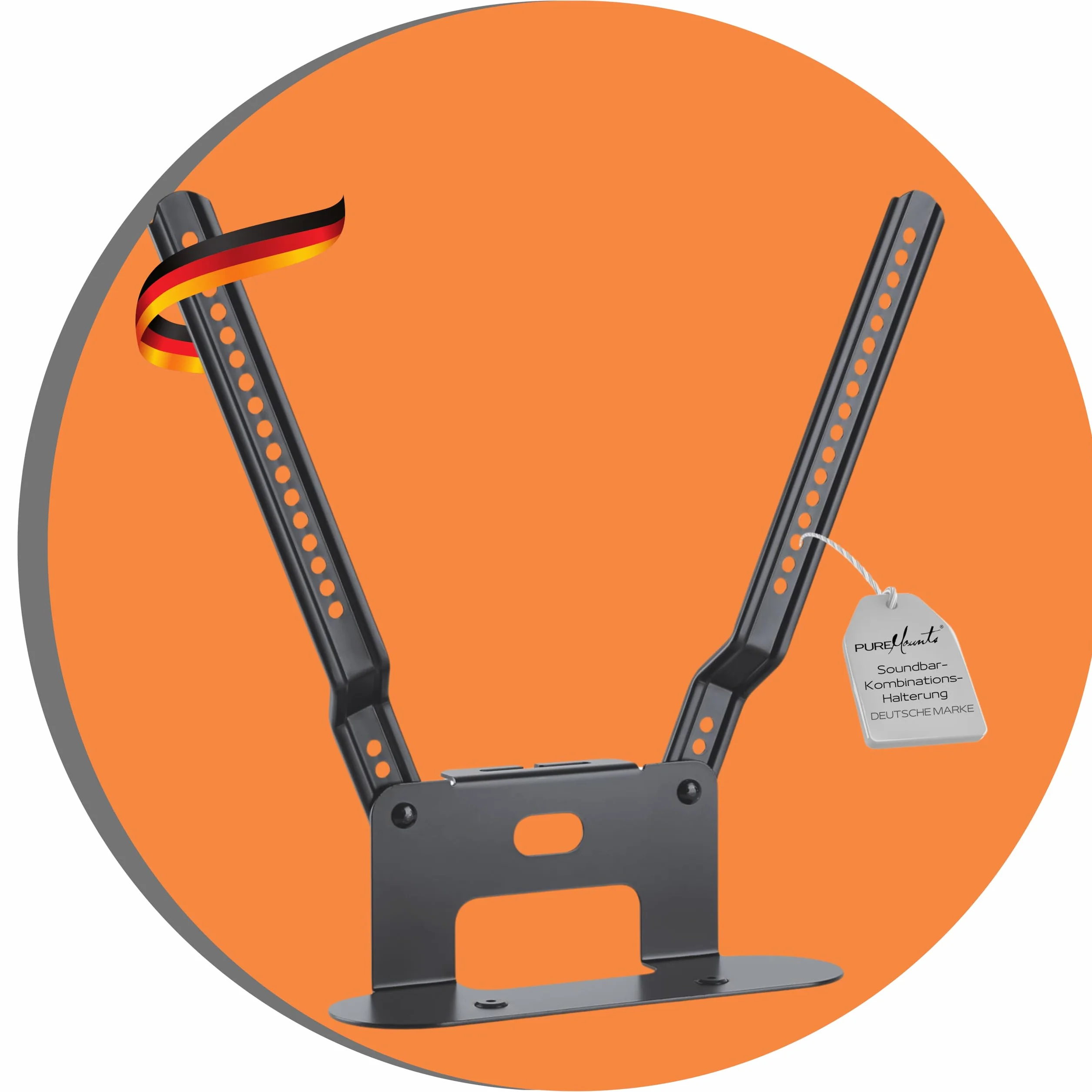 PureMounts PM-SOM-080 pour montage direct sur téléviseur compatible avec SONOS BEAM Barre de son, charge utile: 5 kg, noir
