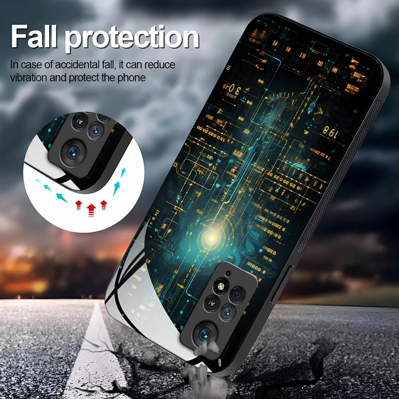 Coque Xiaomi Redmi Note 11 Pro Plus 5G Motif Abstrait Géométrique Arrière Verre Antichoc Cyberpunk