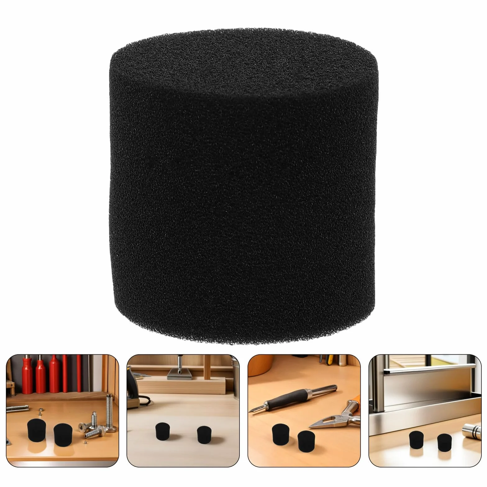 Lot de 4 Bouchons en Éponge Haute Densité pour Évent de Caisson de Basses 53x50mm, Contrôle du Bruit Bourdonnement pour Enceintes Audio à Domicile