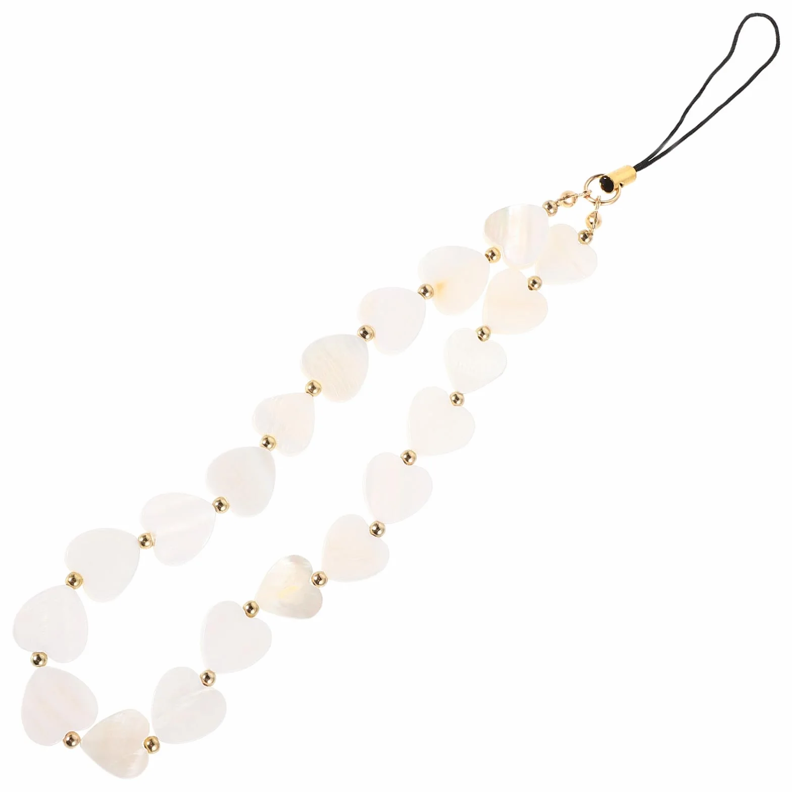 TEHAUX Porte-clés Chaîne Pendentif Cœur en Perles pour Téléphone Portable, Accessoire Décoratif, Chaîne Téléphonique Élégante pour Étui de Téléphone, Bijou pour Femmes, Présent Pratique