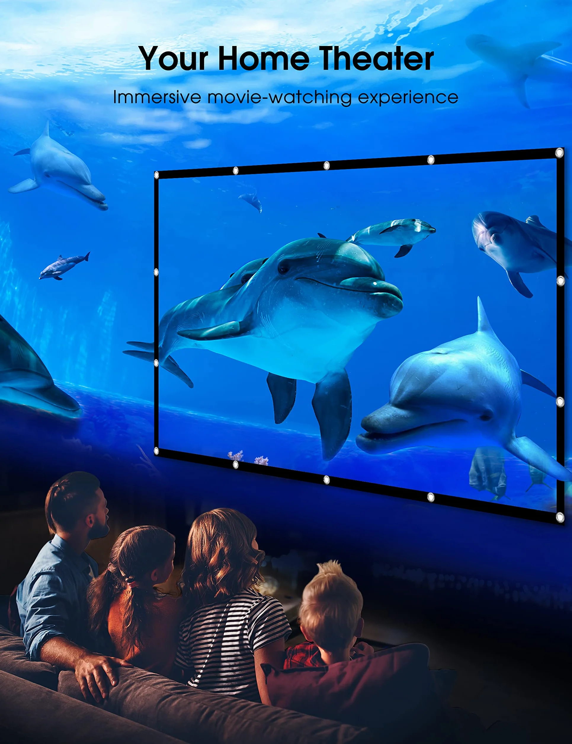 Osoeri Écran de Projection Portable 100 Pouces 16:9 HD Double Face Anti-Plis