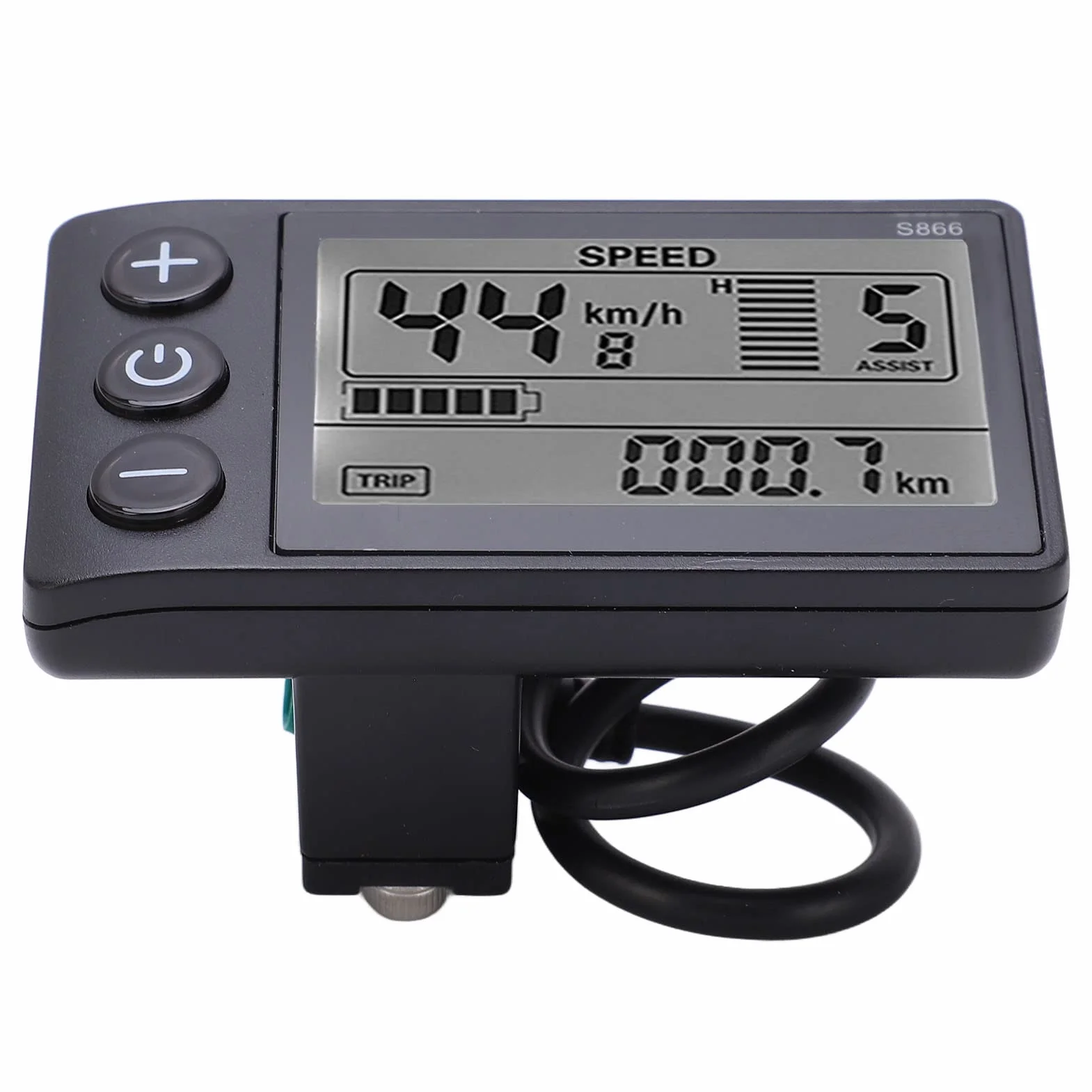 VBESTLIFE Affichage LCD Vélo Électrique Panneau Commande Grand Écran 24V 36V 48V Compteur Vitesse Multifonctionnel Étanche