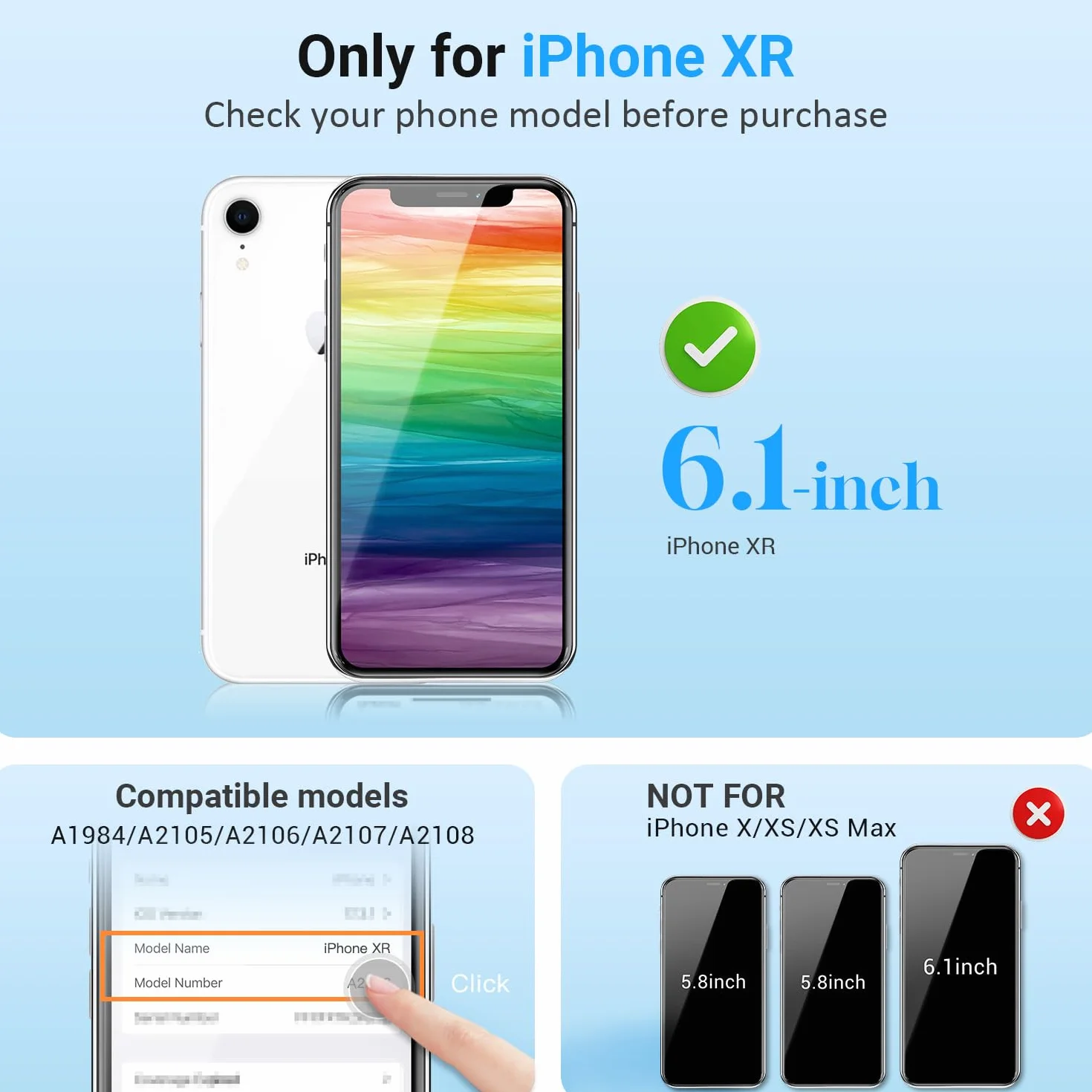 Écran FHD pour iPhone XR LCD de Remplacement 6,1 Pouces Écran Tactile avec 3D Touch Digitizer Outils de Réparation et Film Protecteur Inclus