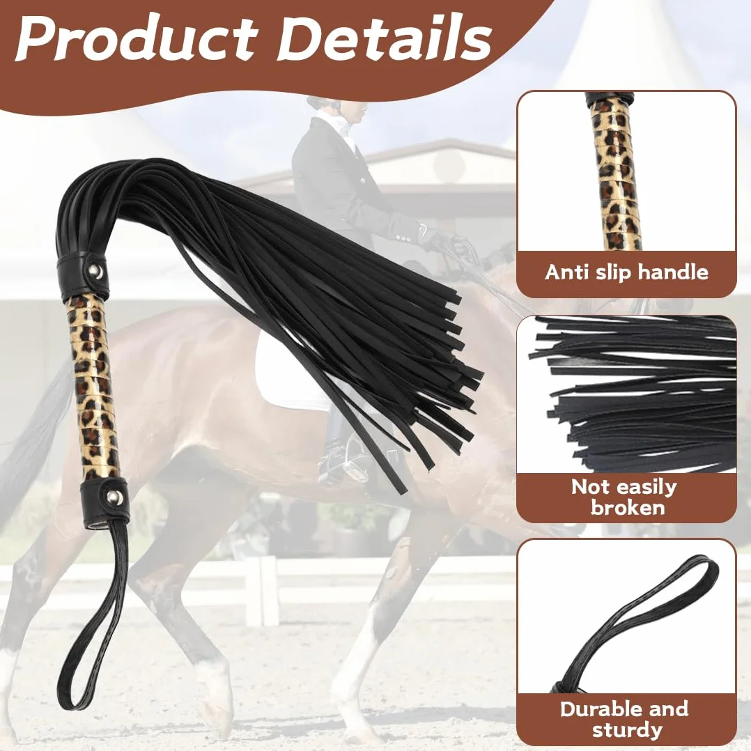 Fouet De Cheval en Cuir Frangé, Cravache Équitation pour Sports en Plein Air