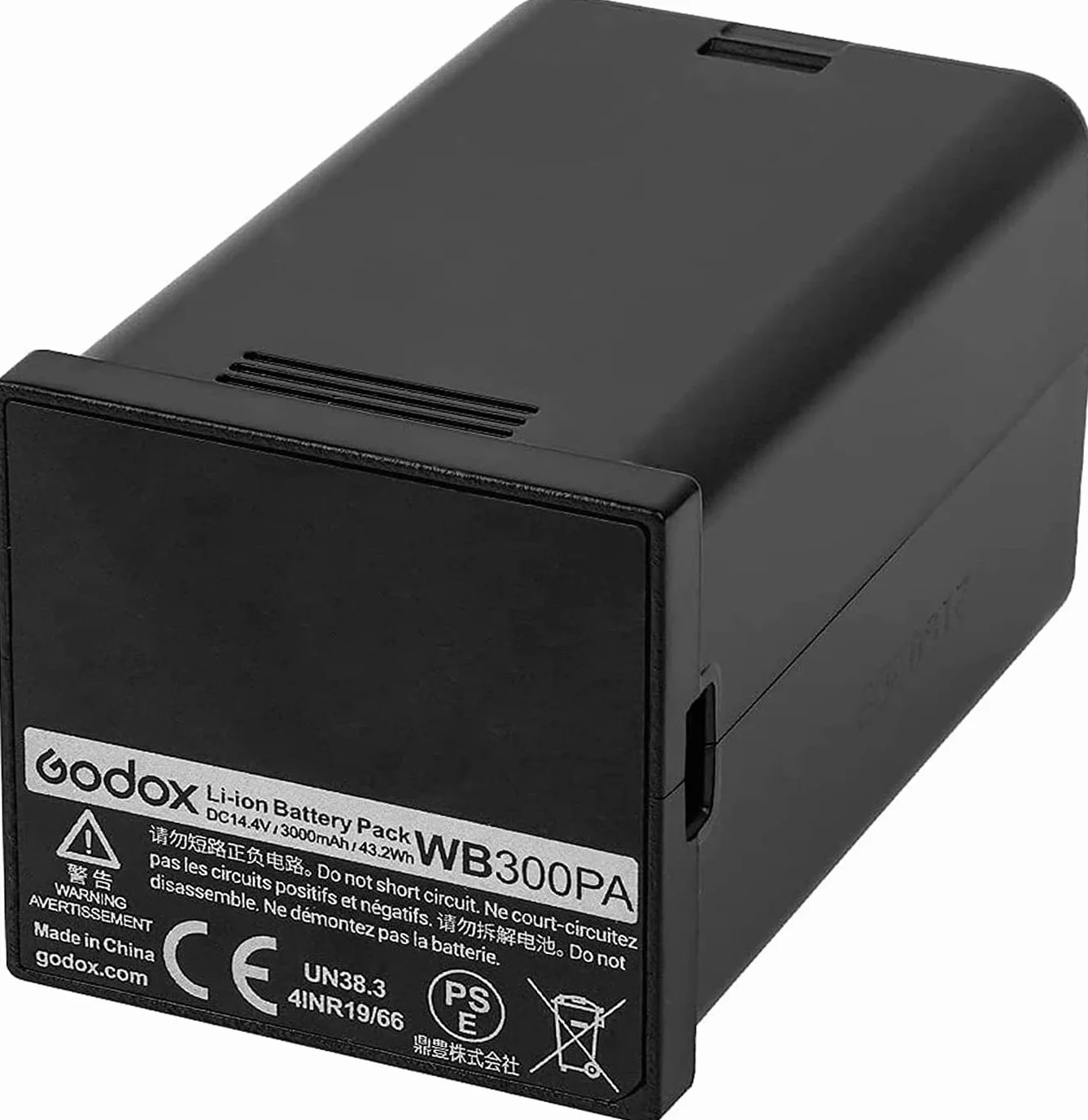 GODOX WB300P Batterie de rechange au lithium pour flash AD300 Pro, GODOX AD300Pro, WB300P avec CC 14,4 V/2600 mAh et puissance de flash 320 fois