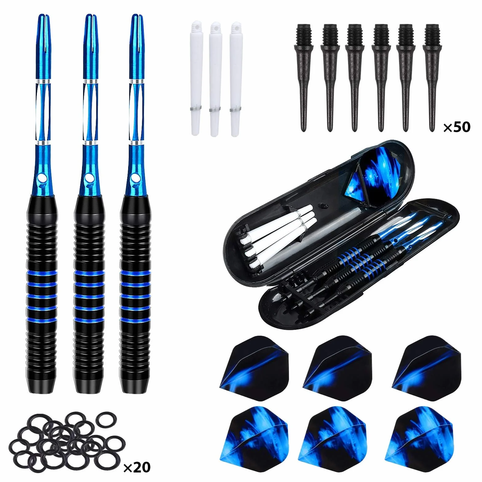 Flechette Pointe Plastique Pro 18g, Set de Flechettes à Pointe Souple pour Cible Electronique 3 Fléchettes