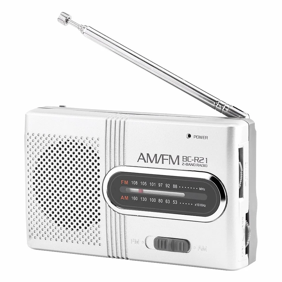 Radio AM FM Portable - Mini Radio avec Antenne Télescopique et Prise Casque, Haut-parleurs Stéréo Récepteur Lecteur de Musique