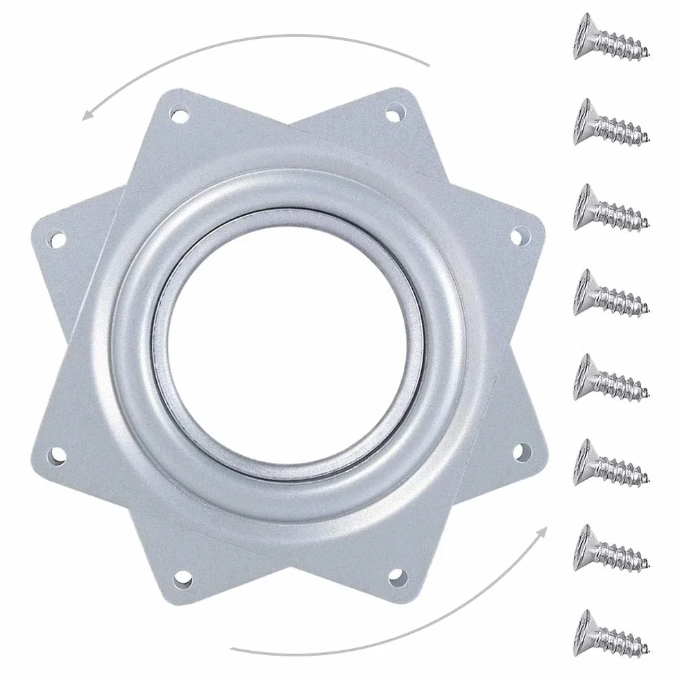 Lazy Susan Plateau Tournant 4 Pouces Plaque pivotante Plate-Forme Tournante Roulement Rotatif 360 degrés Carré avec des Roulements à Billes en Acier pour Armoires de Cuisine Comptoir Pantry