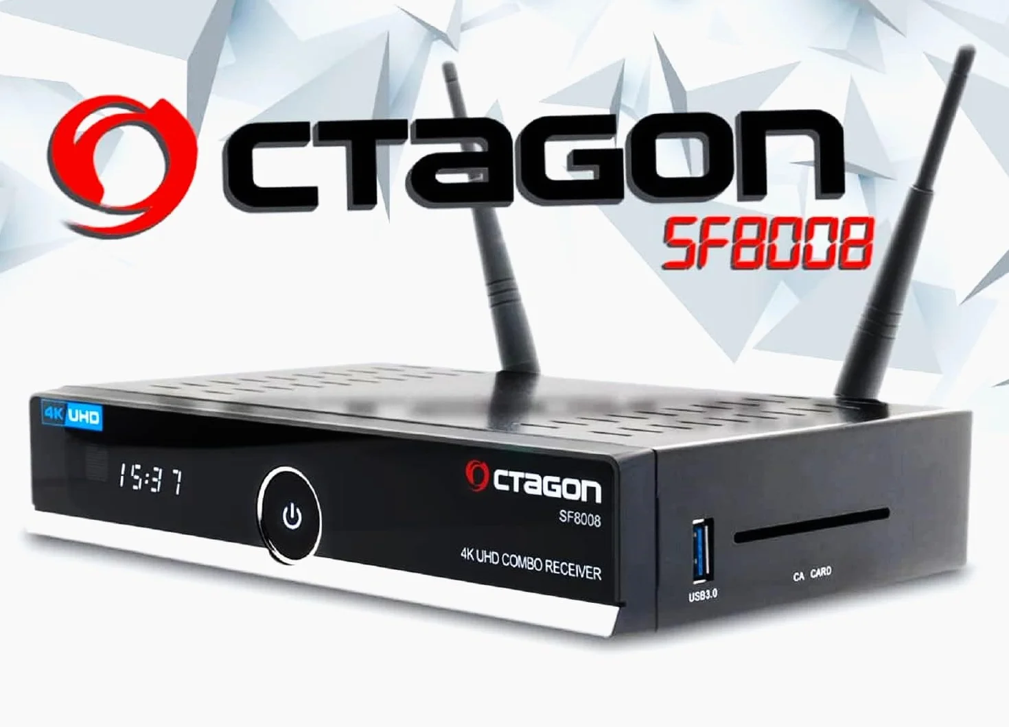 OCTAGON SF8008 UHD 4K Récepteur Combo câble Satellite & récepteur DVB-T2, E2 Linux & Define OS, DVB-S2X & T2C, avec Fonction d'enregistrement PVR, Gigabit LAN, Lecteur de Cartes, Satellite to IP,