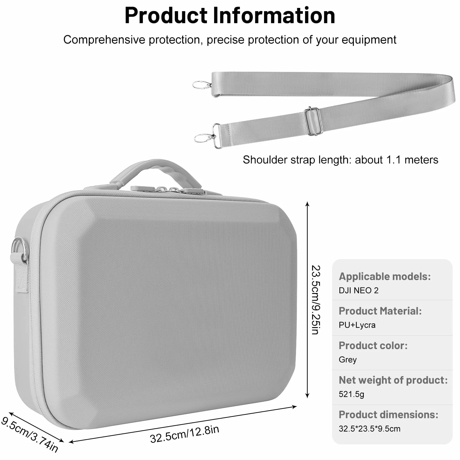 Étui Case pour DJI Neo 2 Sac, Sacoche pour DJI Neo 2 Fly More Combo Accessoires Housse, pour Manette RC-N3/Batterie Neo2 Transport Boîte de Voyage, pour Rangement Drone