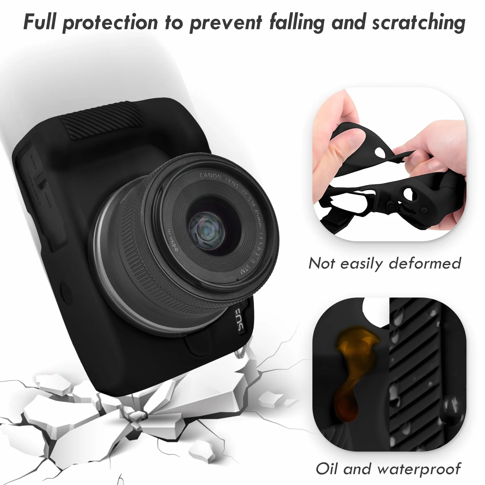 Étui de Protection en Silicone Souple pour Canon EOS R50, Léger, Noir