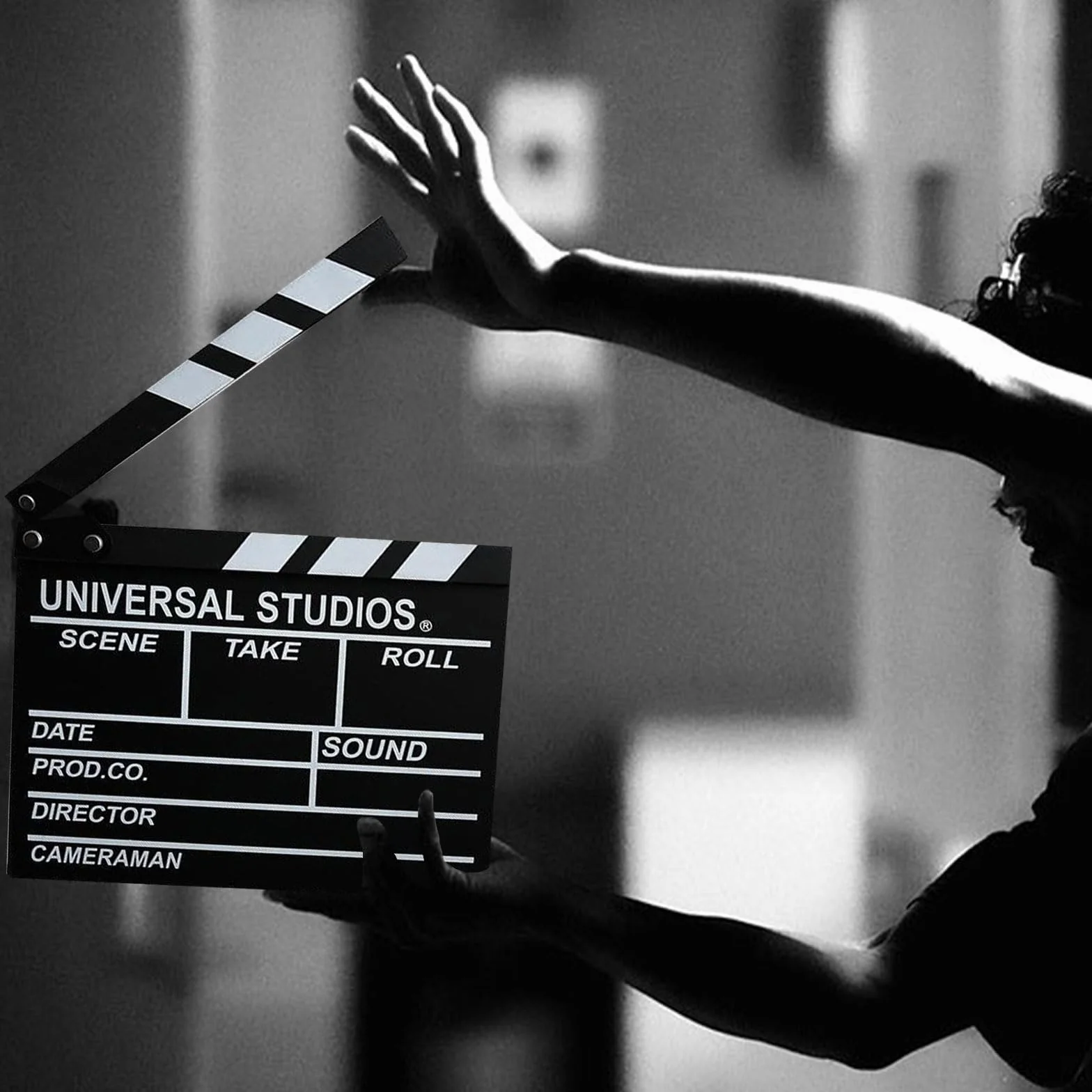 clap De Cinéma Générique Noir et Blanc 18 x 20 cm Clapper Board Réalisateur Marqueur Cinéma Décoration Film Coupe Prop pour Production Vidéo TV Action Cut Clapper 2pcs