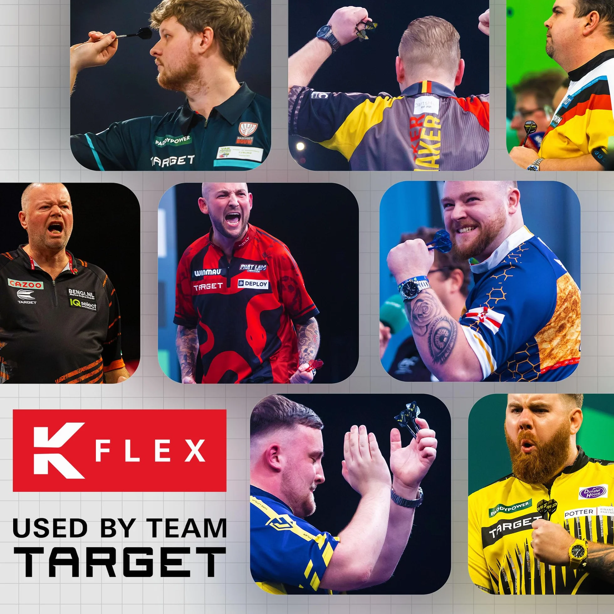 Target Darts K-Flex Game Over/Press Start/You Win Fléchettes Ailettes et Arbres N° 6 Lot de 3 Systèmes Intégrés Kflex Vol et Arbre Tige Moulée Tout-en-Un Court Intermédiaire Moyen
