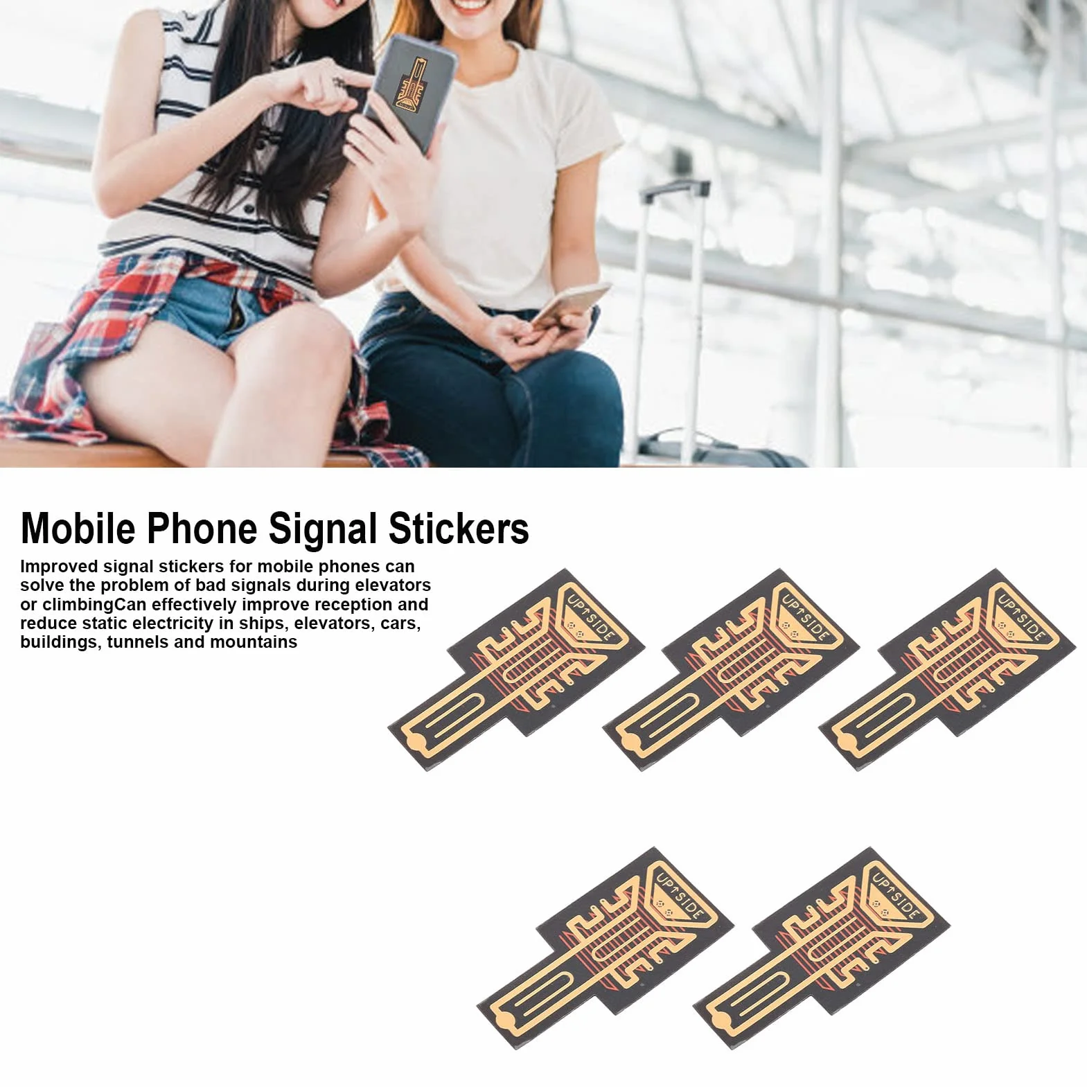 Autocollant Amplificateur de Signal de Téléphone 5 Pièces, Antenne Mobile Amélioration de Réception, Améliorateurs de Signal pour Smartphone