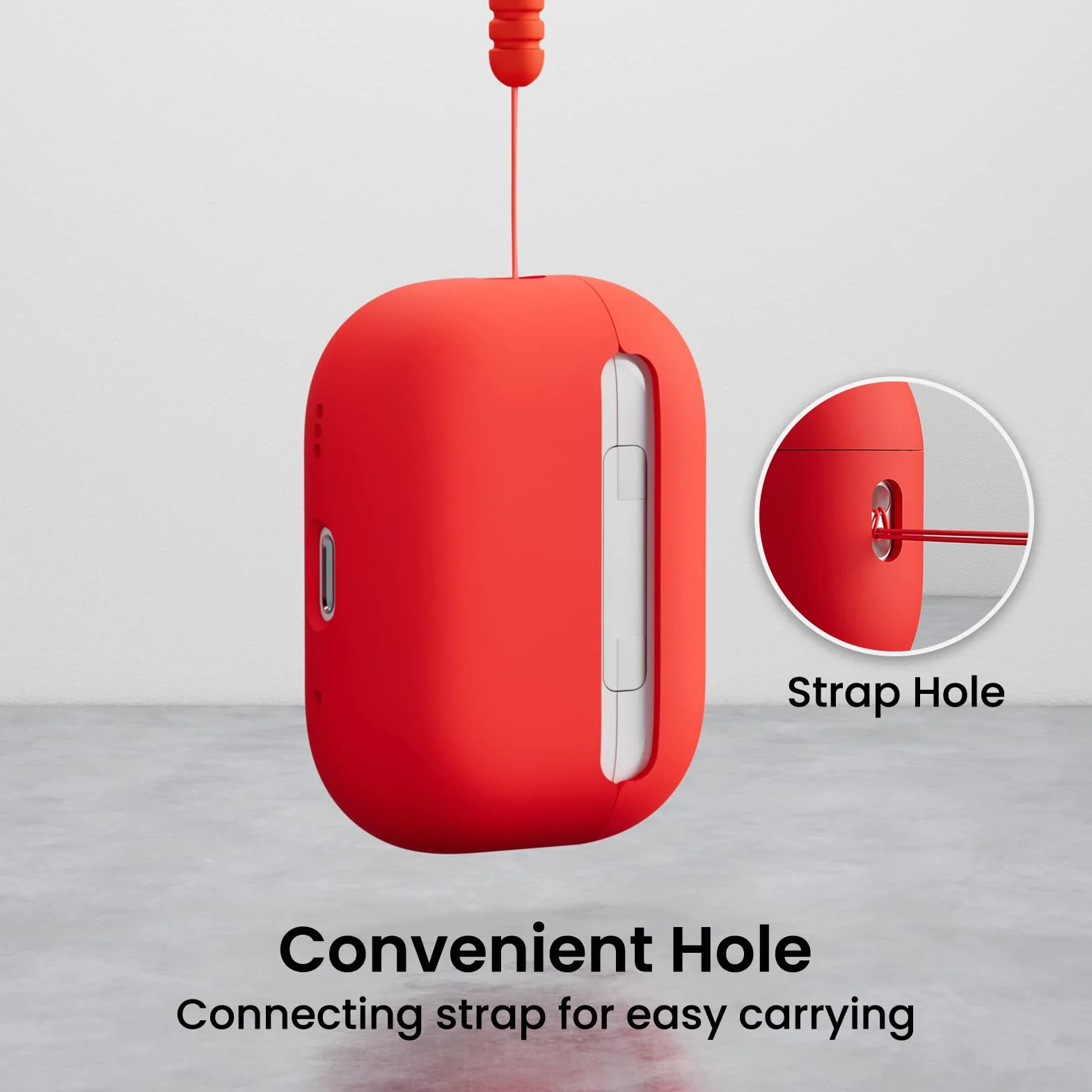 ORNARTO Coque pour AirPods Pro 2 (2022) en Silicone, Protection Antichoc - Rouge