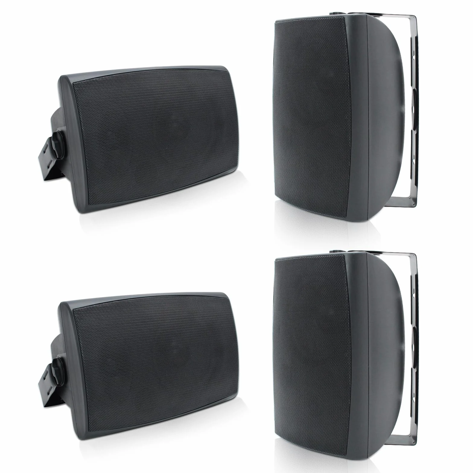 Herdio 6,5 Pouces 800 W Haut-parleurs Bluetooth d'extérieur, filaires étanches avec amplificateur Multifonctionnel, Haut-parleurs muraux pour terrasse, Piscine, Jardin (Noir)