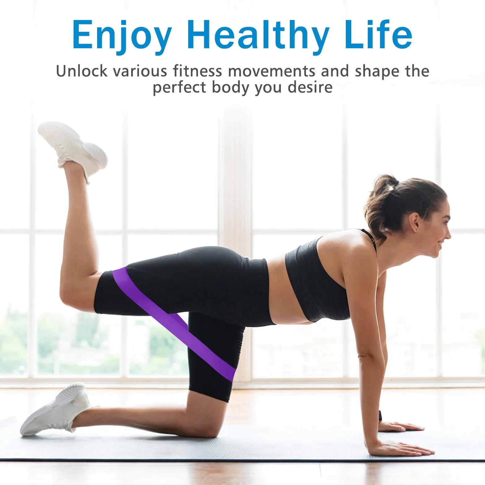 Bande Élastique Musculation Lot de 5, 5 Niveaux de Force, Fitness Pilates Yoga avec Sac de Rangement