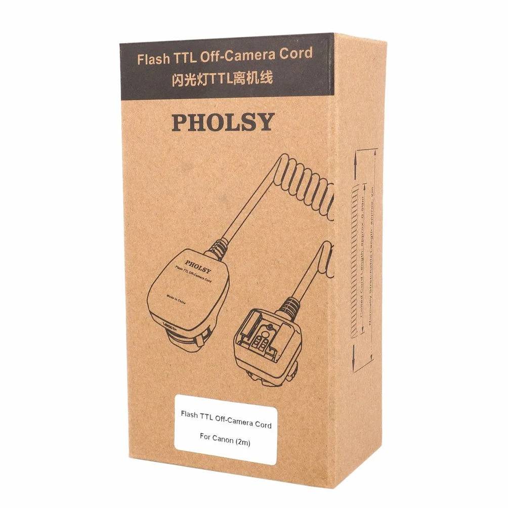 PHOLSY Câble d'extension E-TTL E-TTL II Cordon de Synchronisation de Caméra Flash Câble de Télécommande de Flash pour Canon Appareil Photo à Flash - 6,5' (2 m), Remplace OC-E3 Cordon de Télécommande