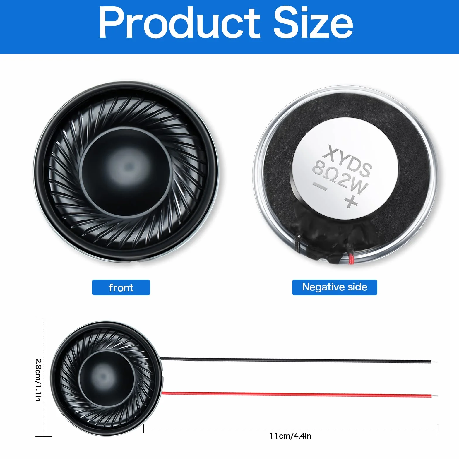 Weewooday Haut-Parleurs 2W 8 Ohms à Aimant Interne Rond Coque Métallique pour Mini DVD EVD Multimédia