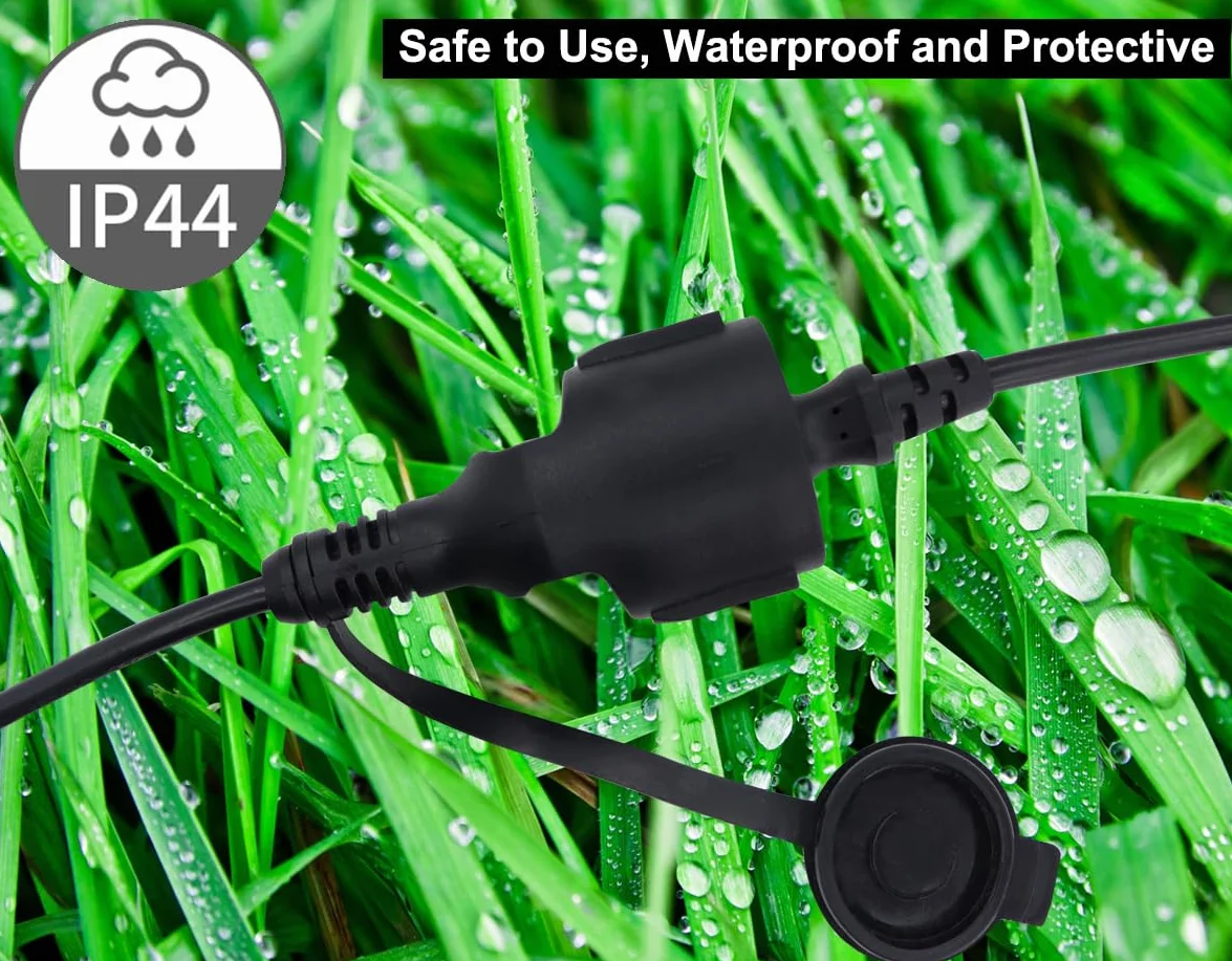 Rallonge Électrique Schuko Coudé 16A 250V IP44 0.3m Noir
