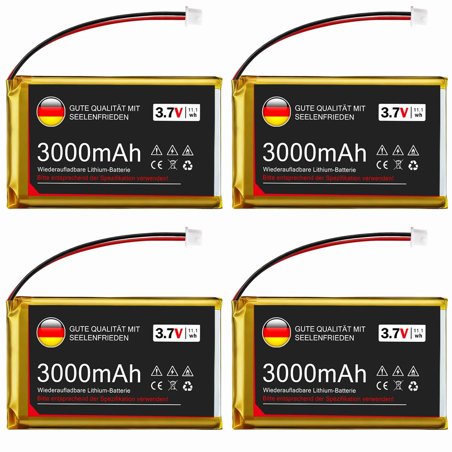 Batterie Lithium 3,7 V 3000 mAh, 1 S, 1 C, avec Carte de Protection et connecteur Micro JST 1.25, pour Carte de développement Arduino Node MCU ESP32