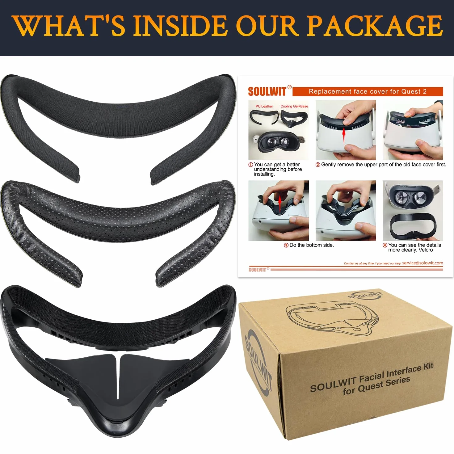 SOULWIT 2 Pièces Gel de Refroidissement Face Cover Pad pour Meta Quest 2, Remplacement pour VR Casques