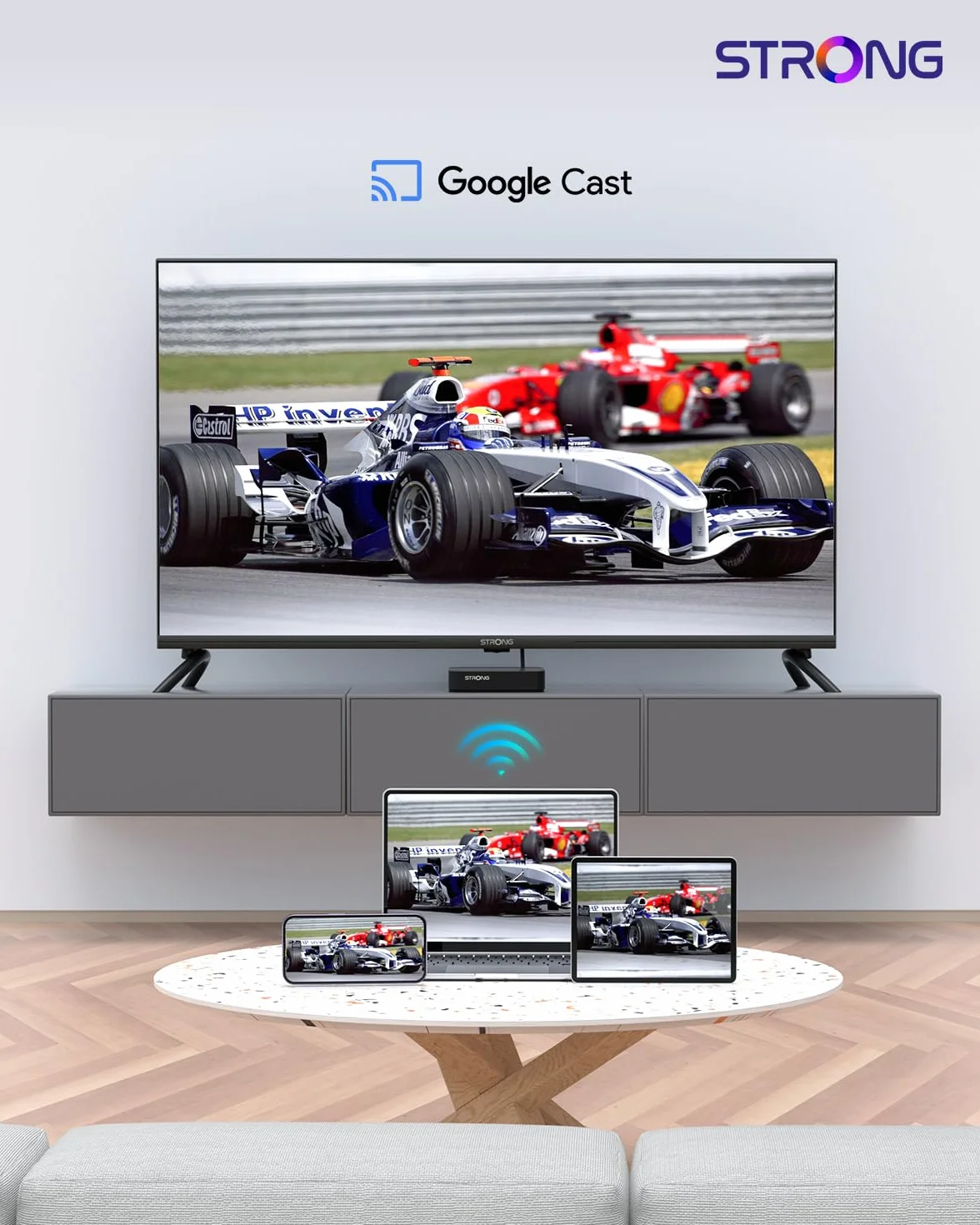 STRONG Leap-S3 Streaming Box Google TV 4K UHD avec Port Ethernet, 2GB RAM + 16GB Stockage, Chromecast Intégré, WiFi, Assistant Google Vocal, HDR10+, Dolby Audio & Dolby Vision