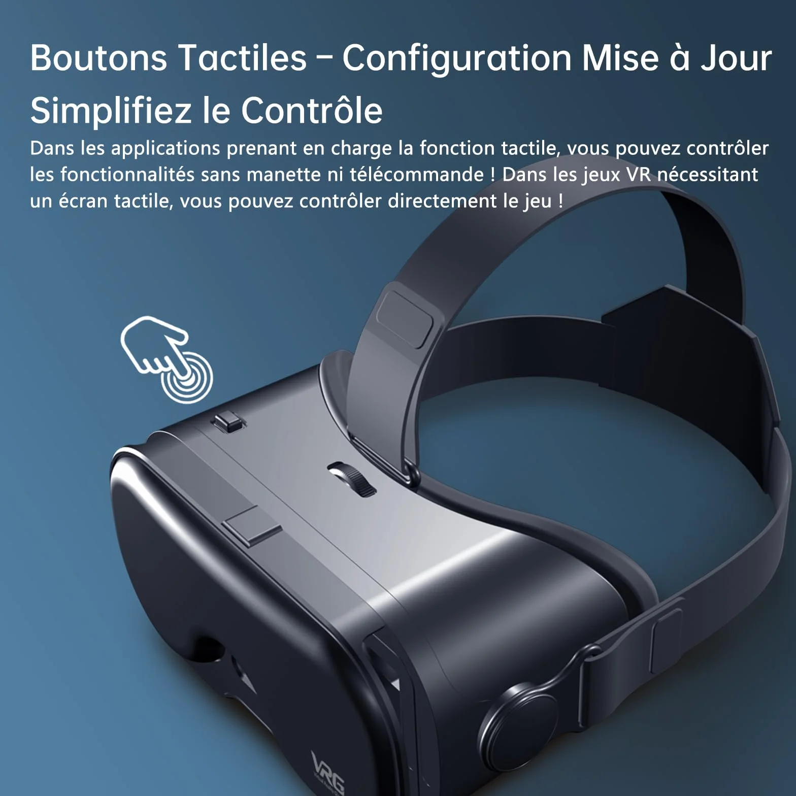 Casque Réalité Virtuelle VR Smartphone avec Manette - Lunettes 3D Ajustables Myopie 0-700° Anti-Lumière Bleue Compatible Android iOS 5-7"