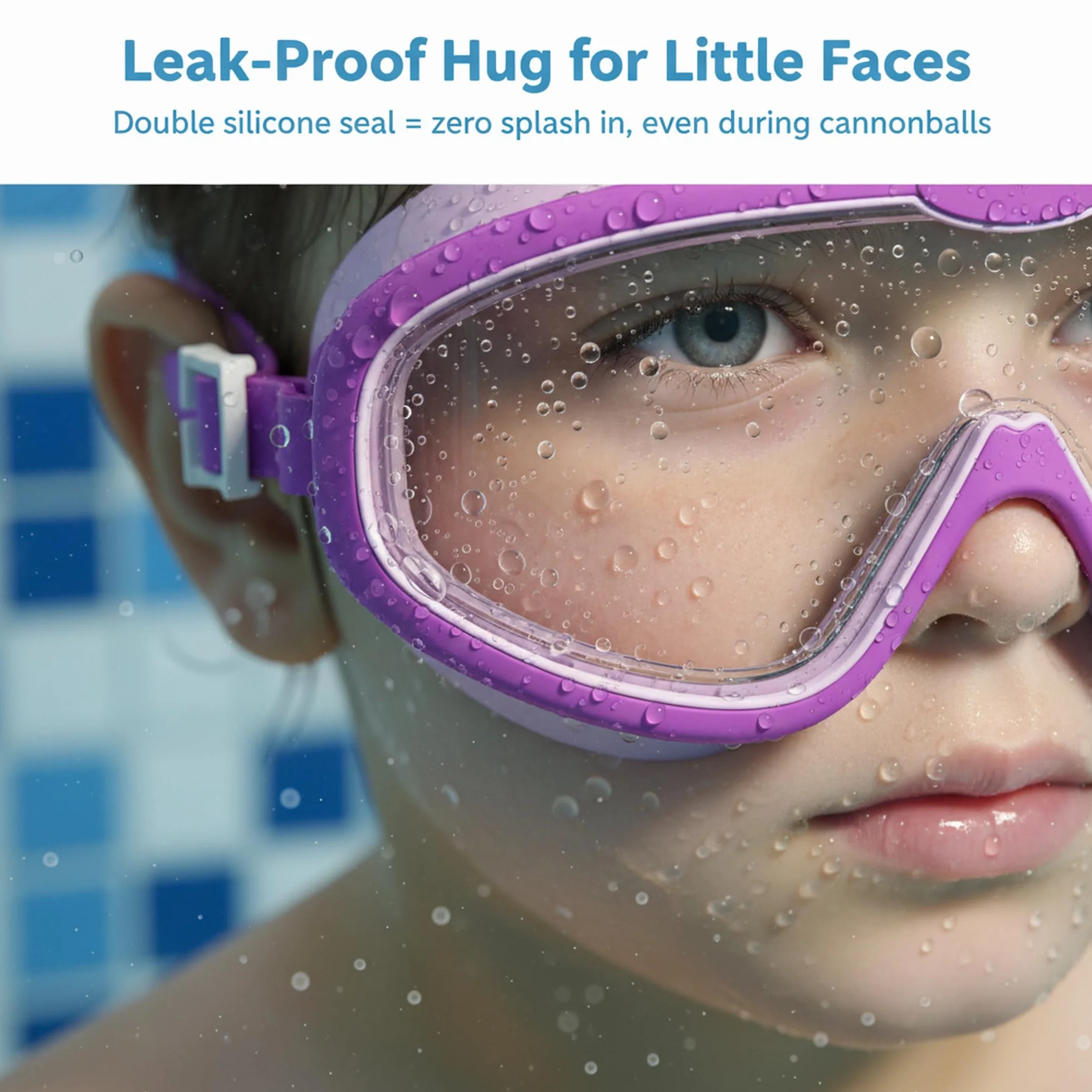 Lunettes de Natation Enfants Grand Cadre Anti-Buée Protection UV Réglage Rapide Silicone Unisexes 3-14 Ans