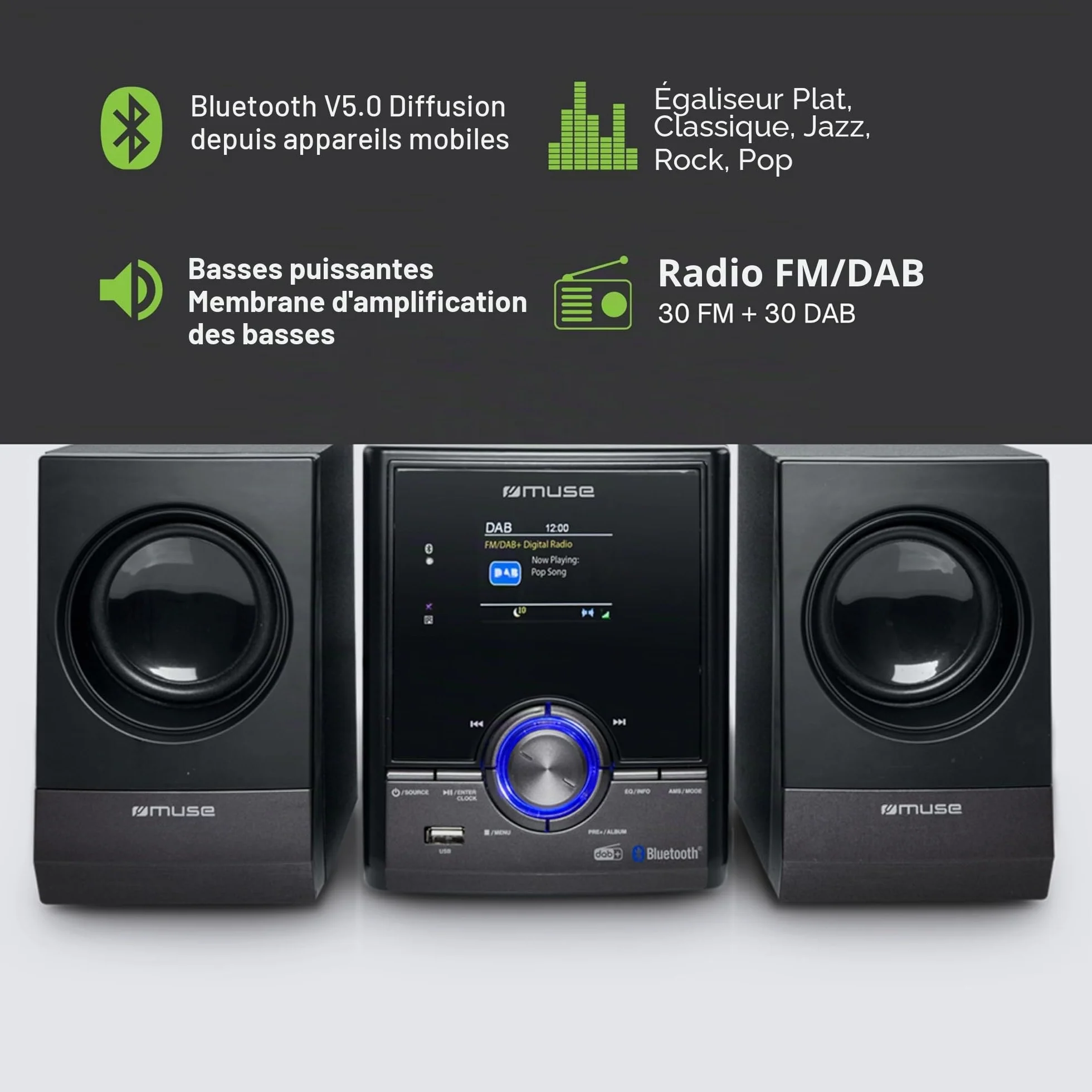 MUSE M-50 DBT Micro chaîne HiFi