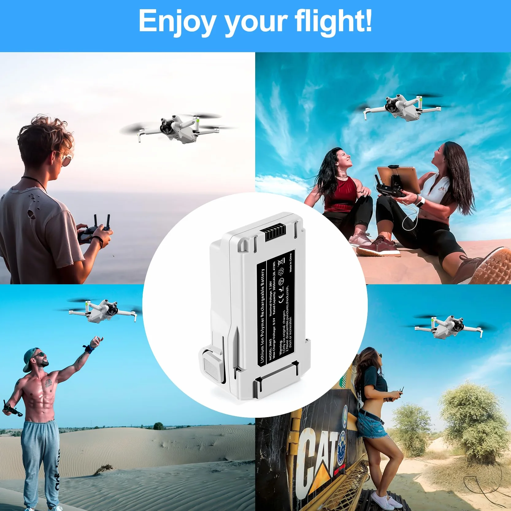 Mini 3 Series Batterie 1 pièce 7.38V 3850mAh Batterie de vol Intelligente (51 Minutes d'autonomie maximale) Entièrement Compatible avec Les Drones DJI Mini 4 Pro/3 Pro/3