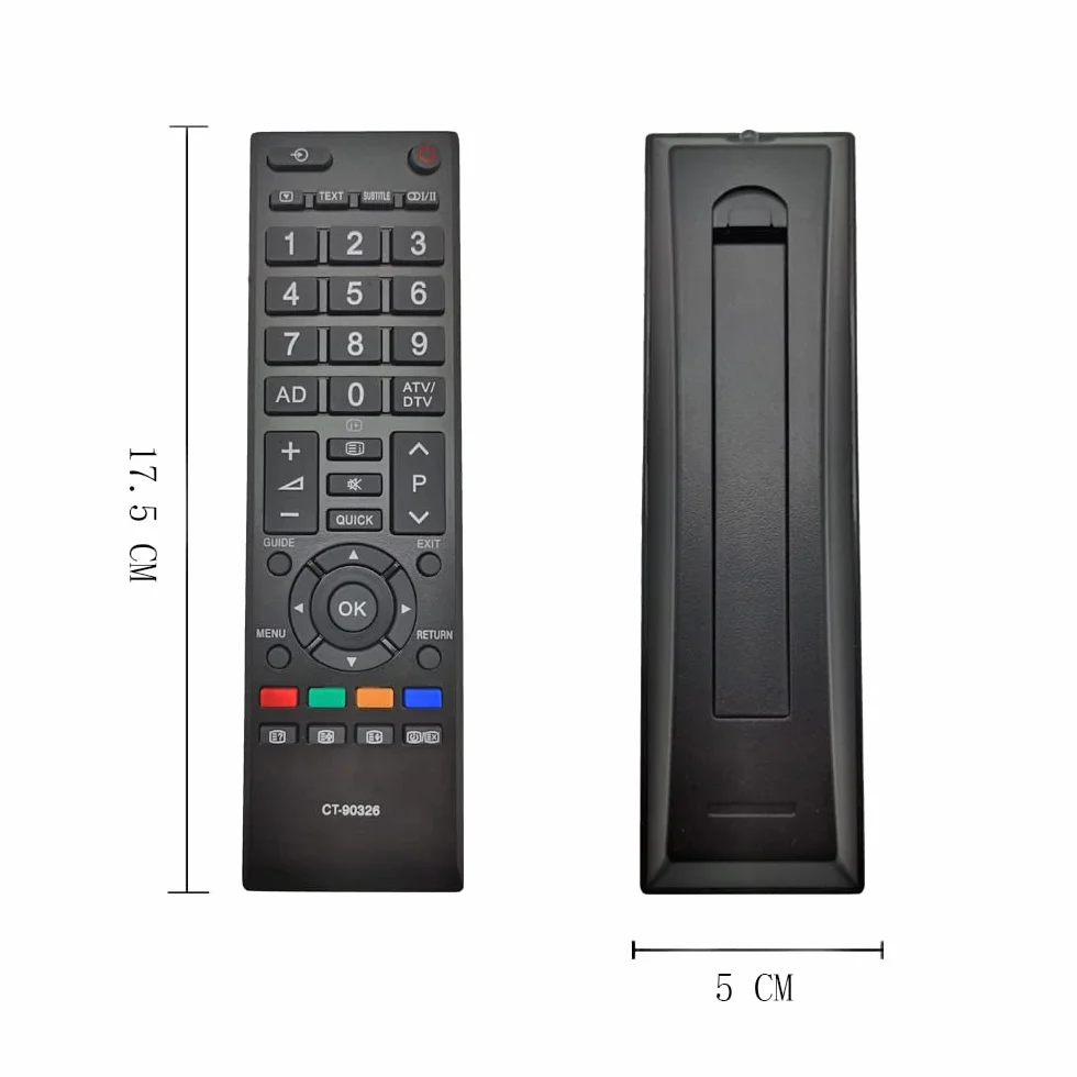 Remplacement Telecommande Toshiba CT-90326 pour telecommande TV Toshiba 39L2337DG 40LV933G 42AV625D 42HL833F