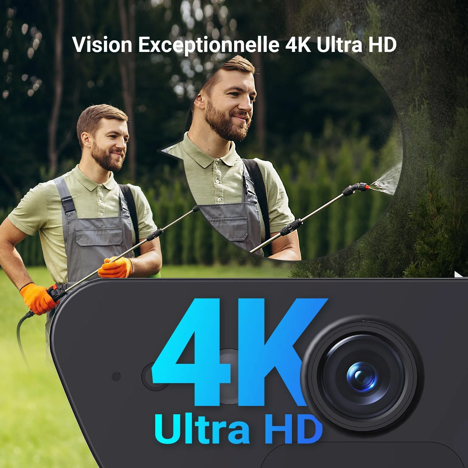 EZVIZ CB5 4K Camera Surveillance WiFi Exterieure sans Fil à Batterie, Camera Solaire Exterieur, Vision Nocturne en Couleure, Détection de Forme Humaine/Véhicule, Défense Active, Étanche IP65, Alexa