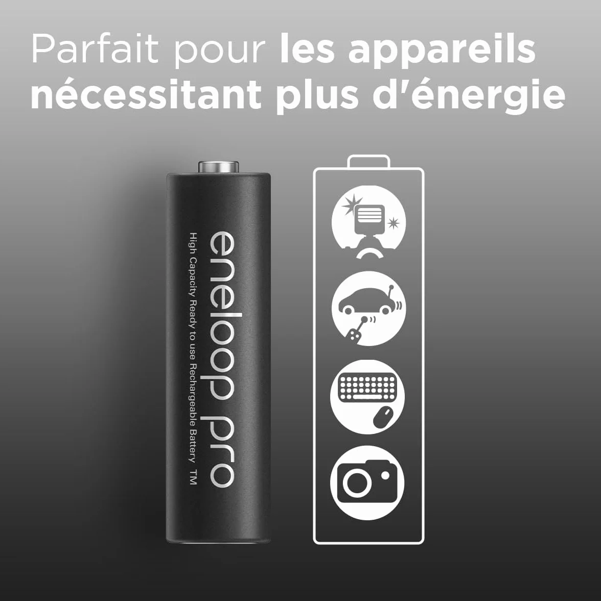Piles eneloop Pro Ni-MH AA Mignon Rechargeables 4 pièces